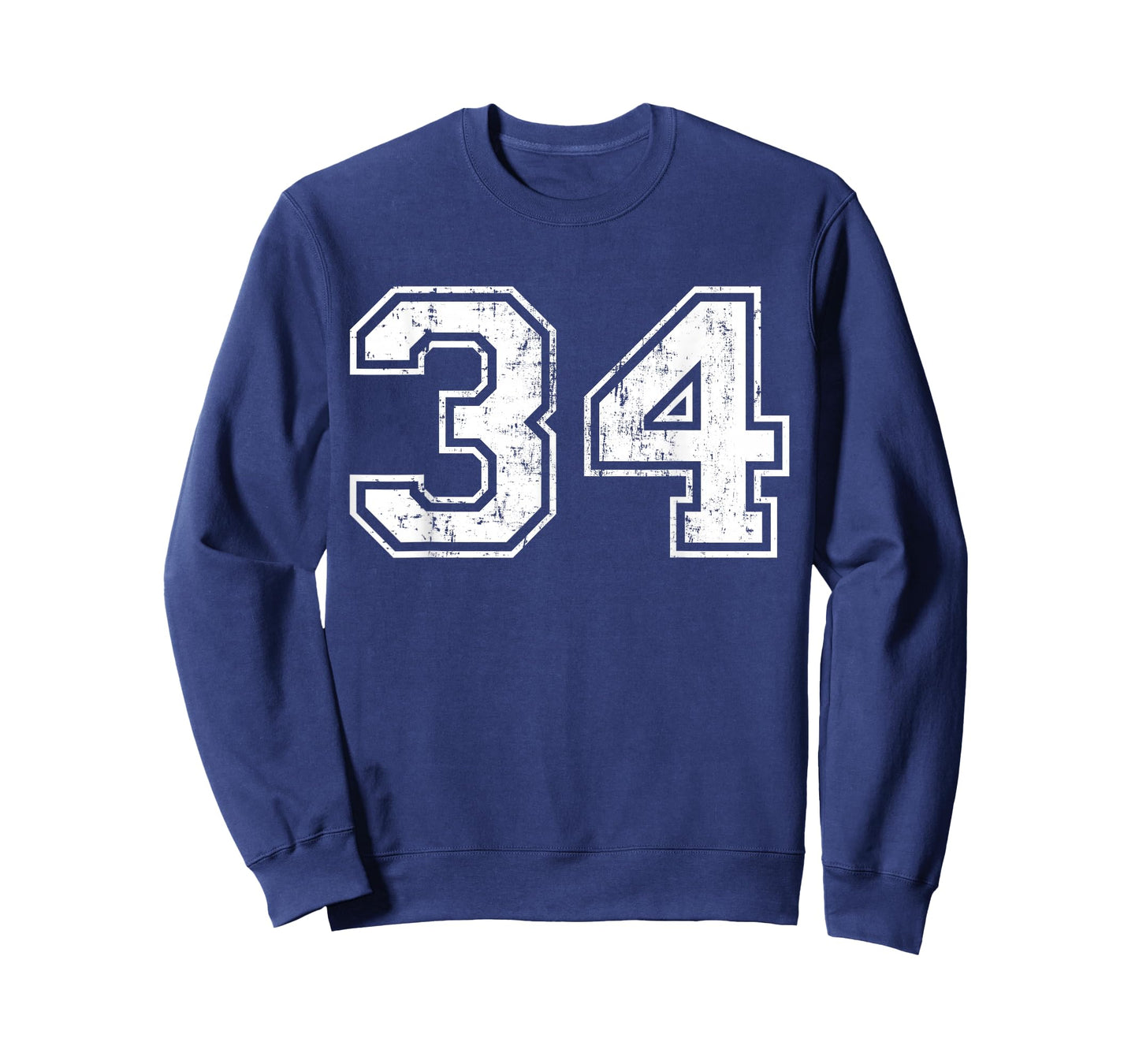 Number 34 Distressed Vintage Thirty Four Sport Team Practice T-Shirt