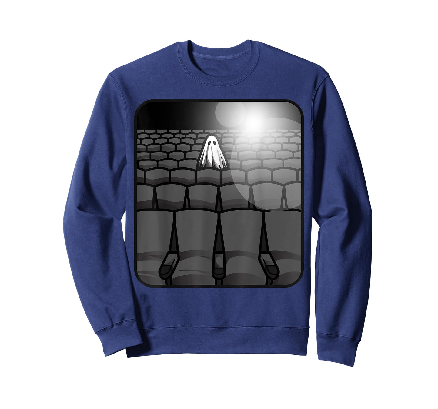 Sheet Ghost Haunted Movie Theater Sad Spooky Theatre Movies T-Shirt