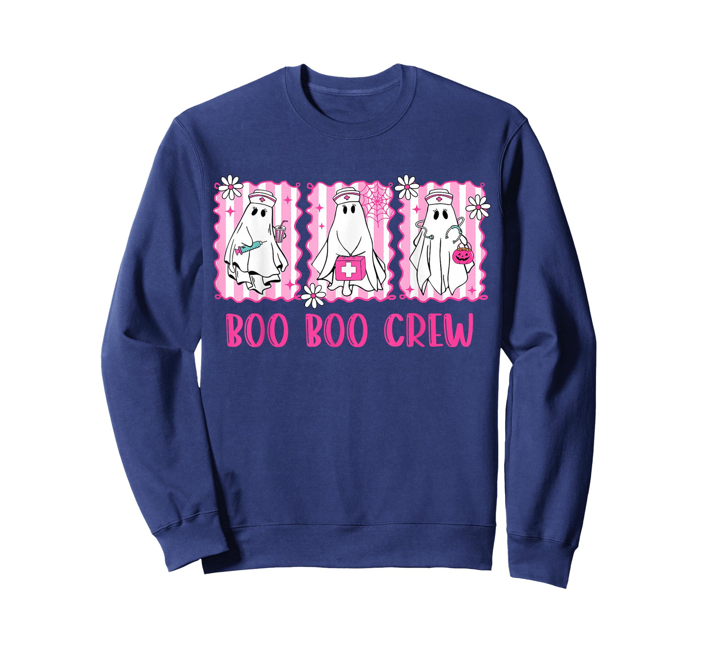 Preppy Boo Crew Night Shift Nurse Ghost Halloween Nursing T-Shirt