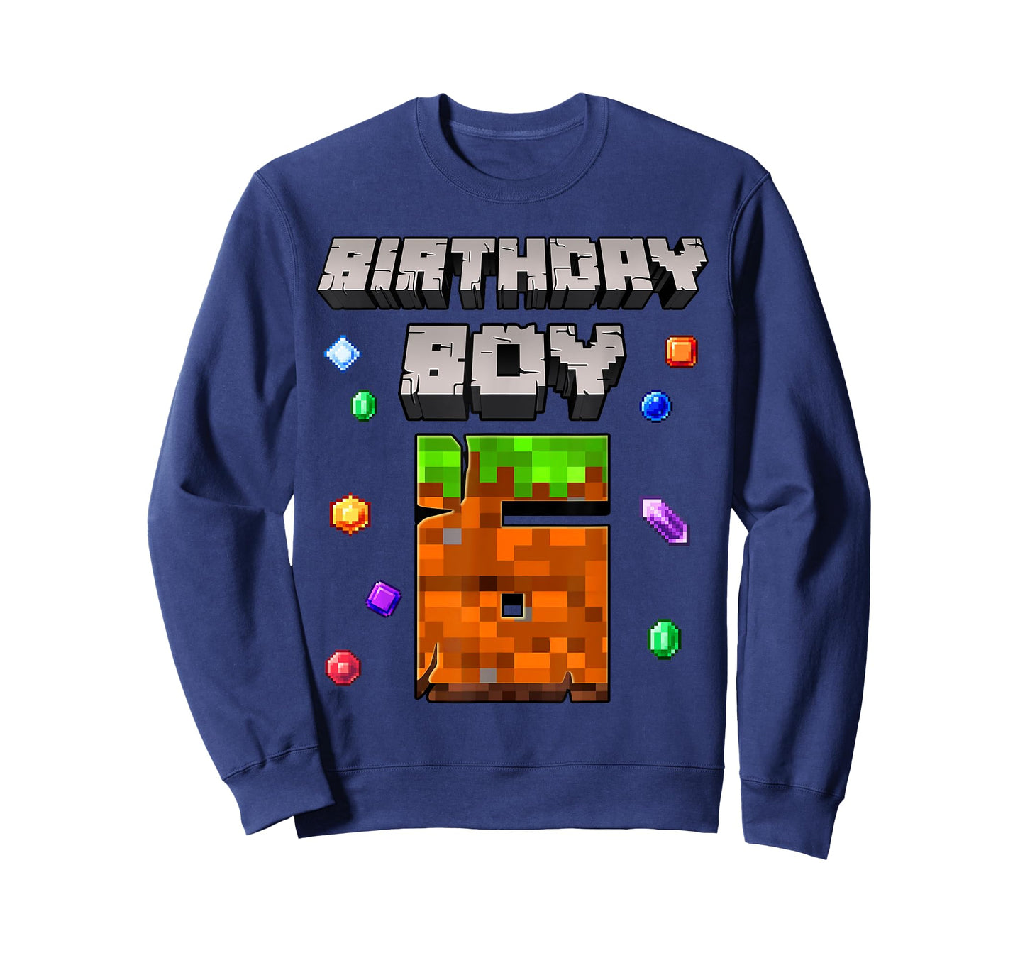 6th Birthday Boy 6 Video Gamer Pixel Number Six Bday Party T-Shirt