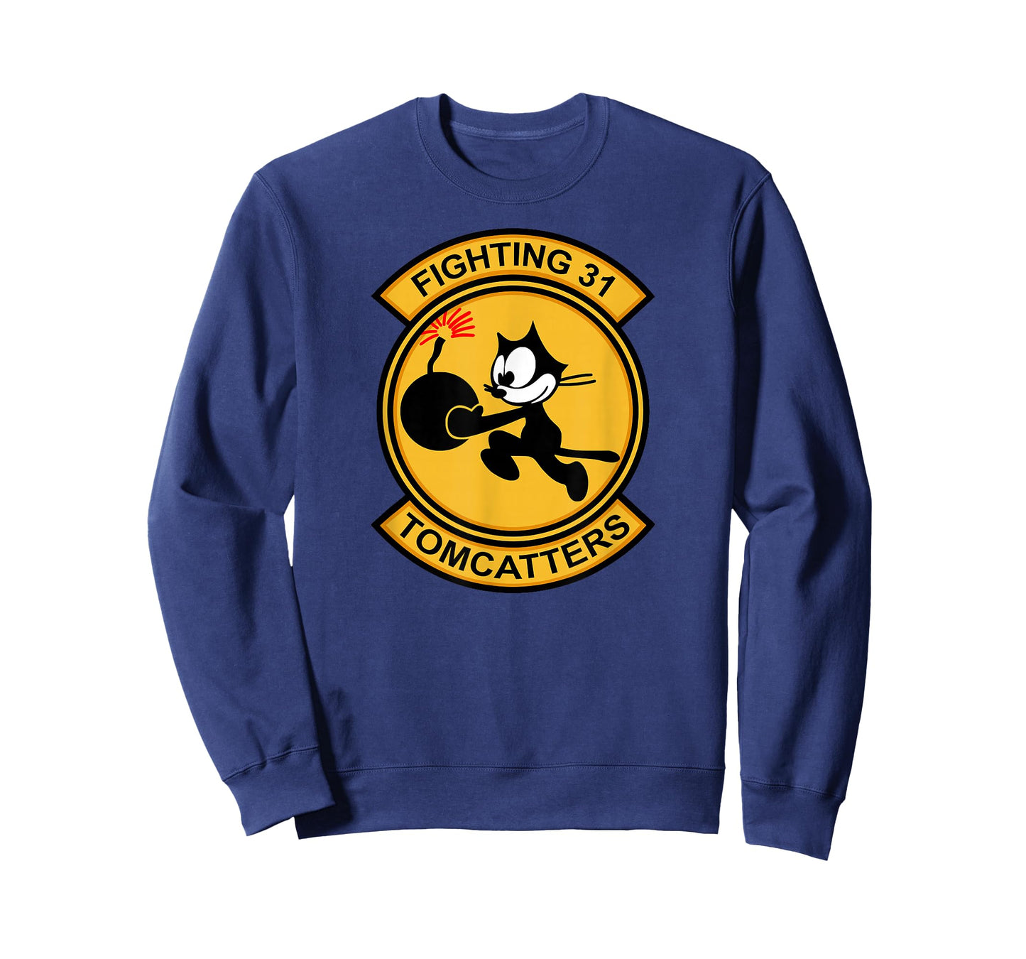 Jet Fighter & Navy Fighter Squadron Gifts VF-31 Tomcatters T-Shirt - Adults Unisex Black Cartoon Modern Casual Short Sleeve T-Shirt - Small