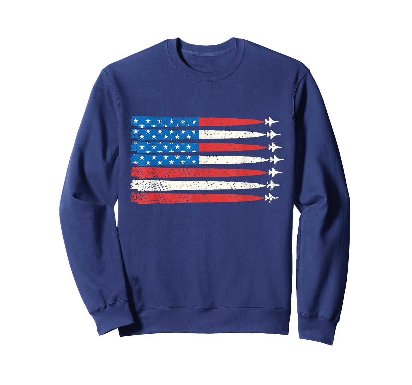 Fighter Jets American USA Flag 4th of July Patriotic Men Tee T-Shirt