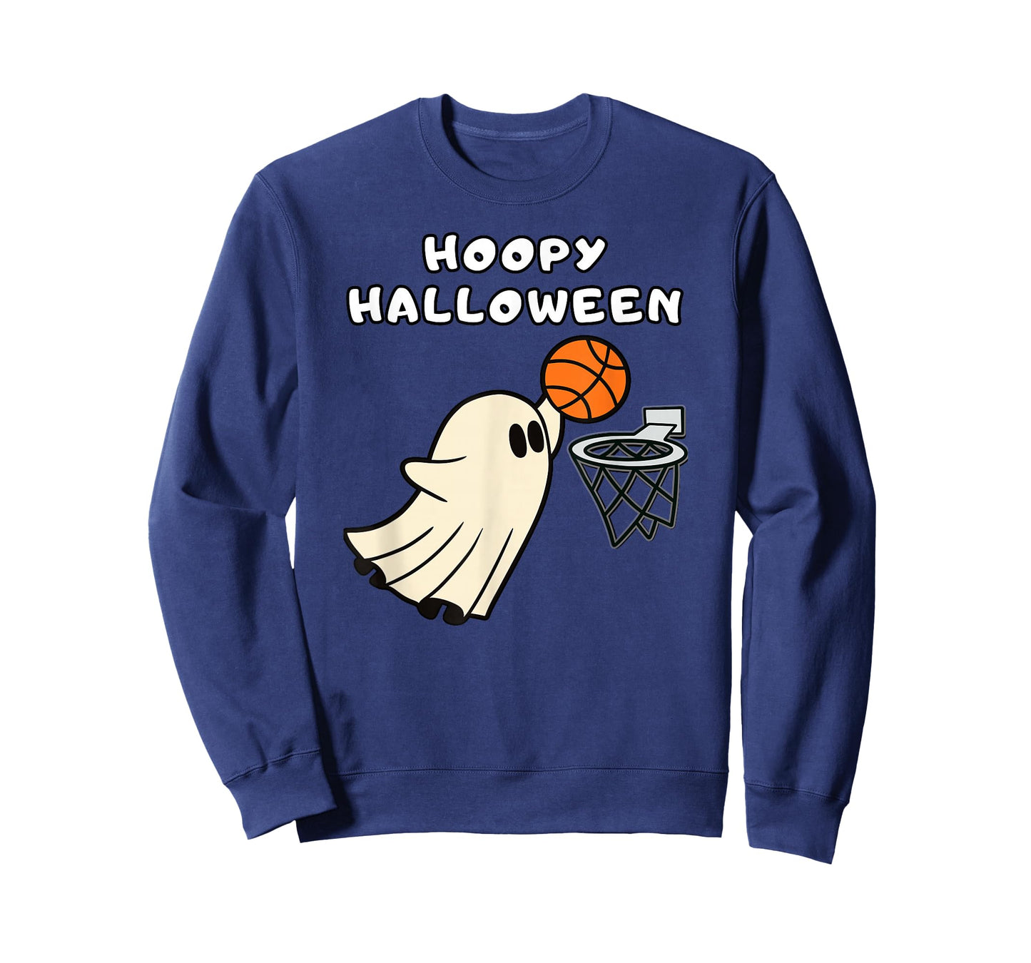Hoopy Halloween Basketball Ghost Slam Dunk Basketball Hoop T-Shirt