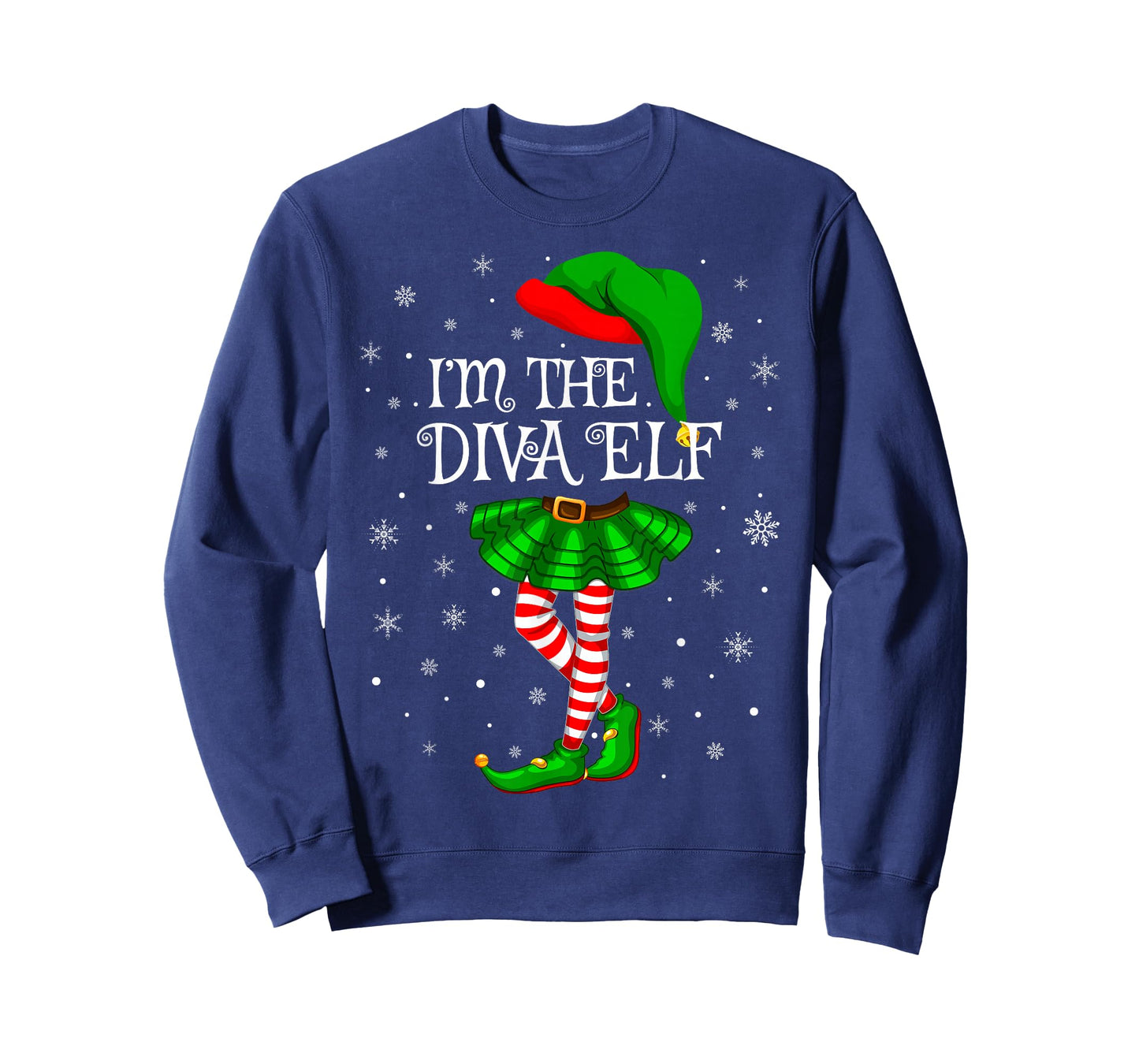 Diva Elf Christmas Matching Family Women Girls Elf T-Shirt