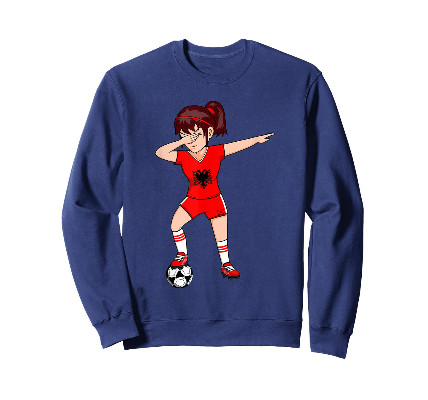 Dabbing Soccer Girl Albania Jersey Albanian Football Lovers T-Shirt