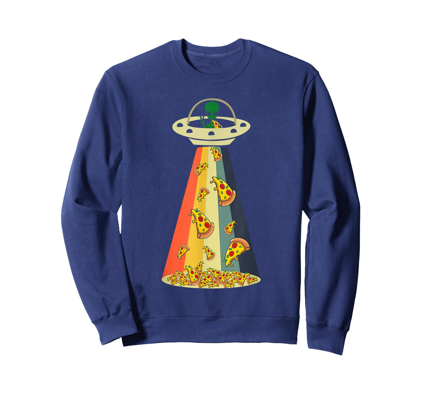 Funny Pizza UFO Alien Eating Pizza a UFO Extraterrestrial T-Shirt