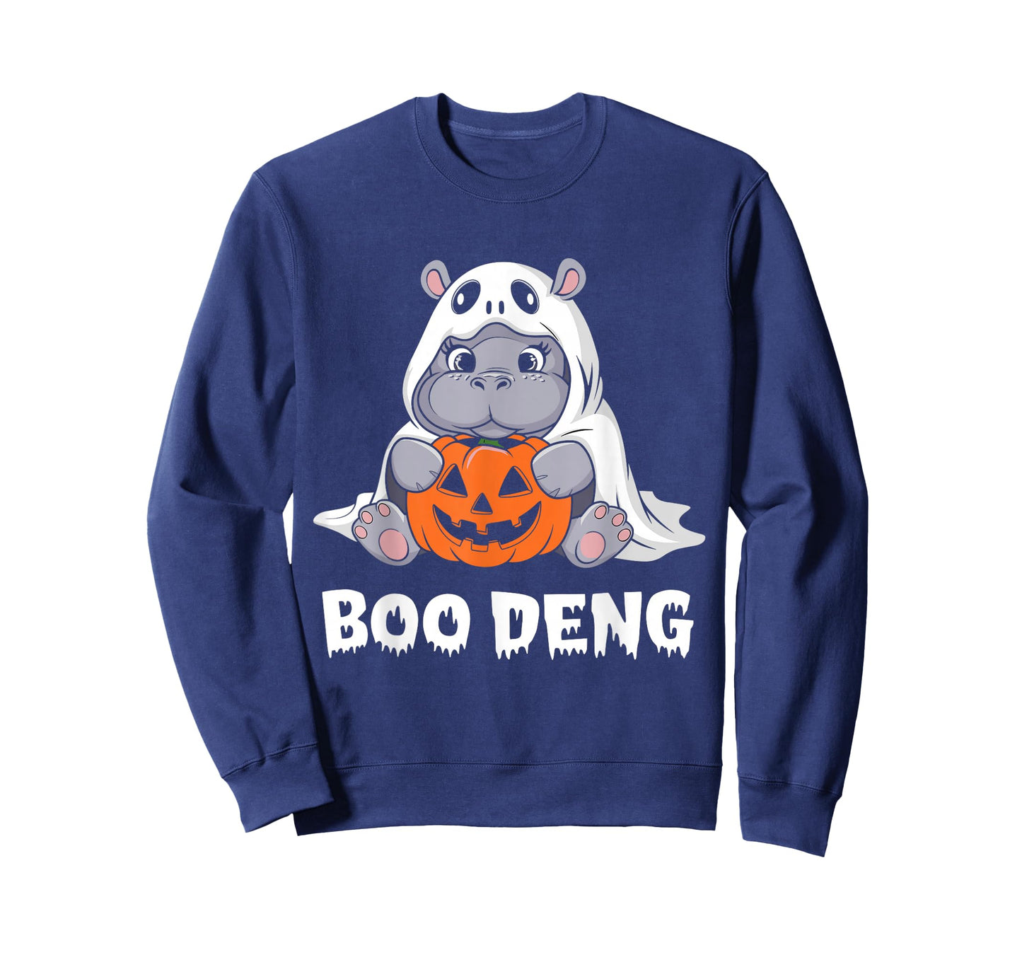 Funny Halloween Moo Deng Baby Hippo Boo Deng Ghost Costume T-Shirt