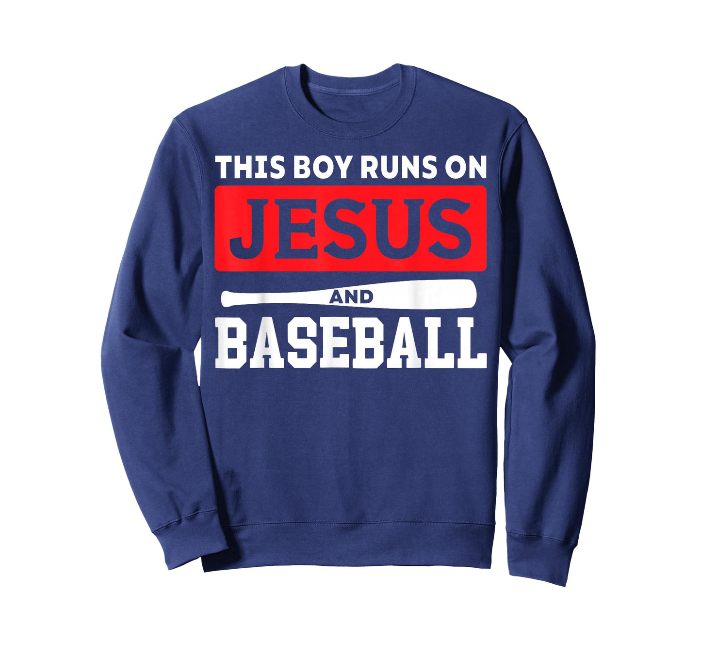 This Boy Runs On Jesus and Baseball Christian Baseball Lover T-Shirt