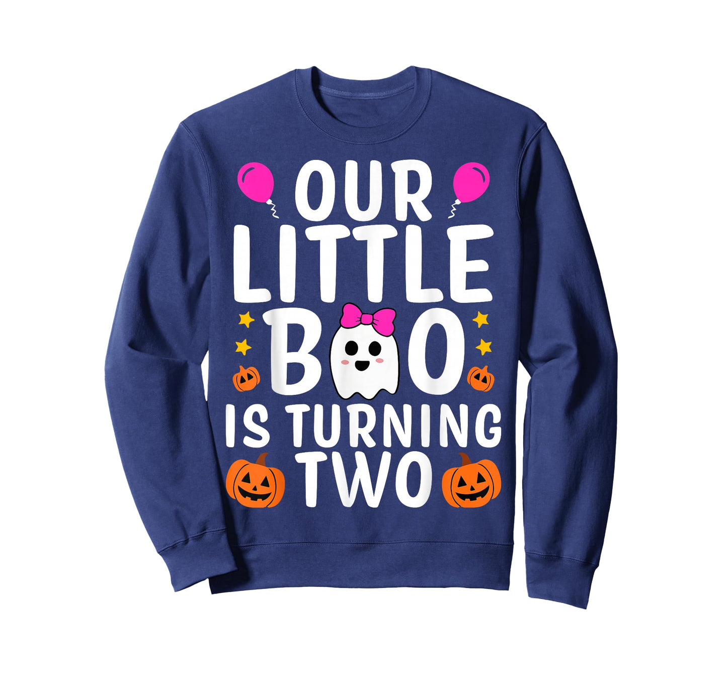 Our Little Boo Is Turning Two Yr 2nd Birthday Girl Halloween T-Shirt