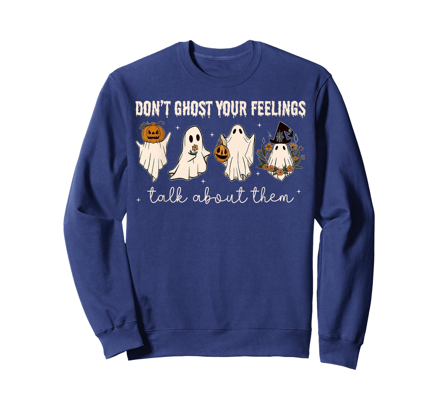 Retro Halloween Mental Health Don't Ghost Your Feelings T-Shirt