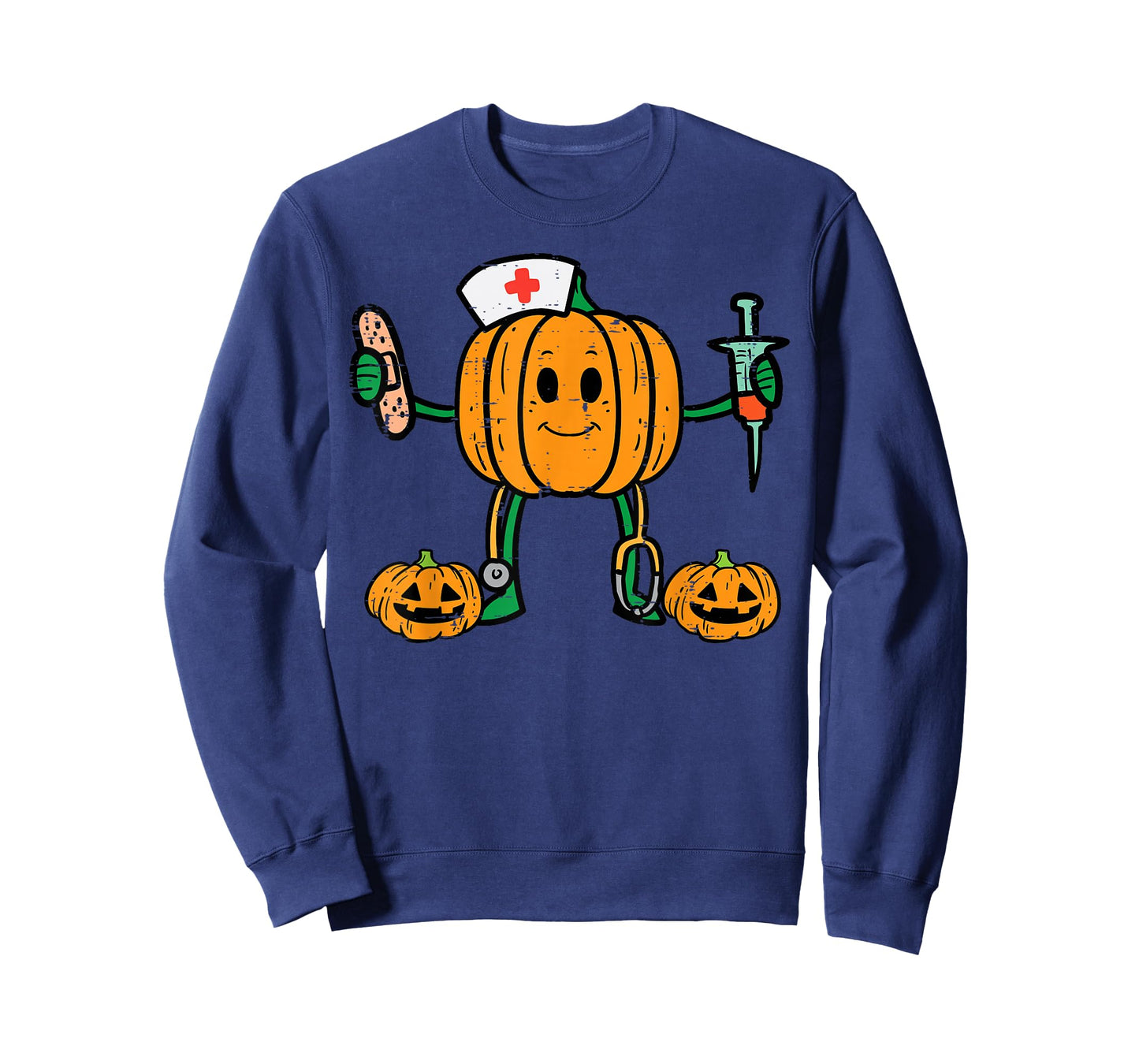 Halloween Nicu Nurse Pumpkin Funny Scrub Top Costume Women T-Shirt
