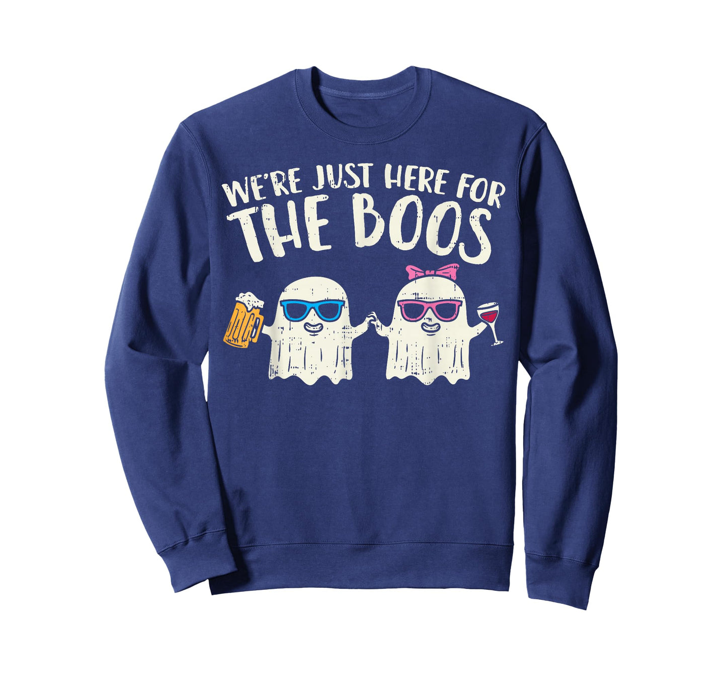 We're Just Here For Boos Ghosts Halloween Costume For Couple T-Shirt
