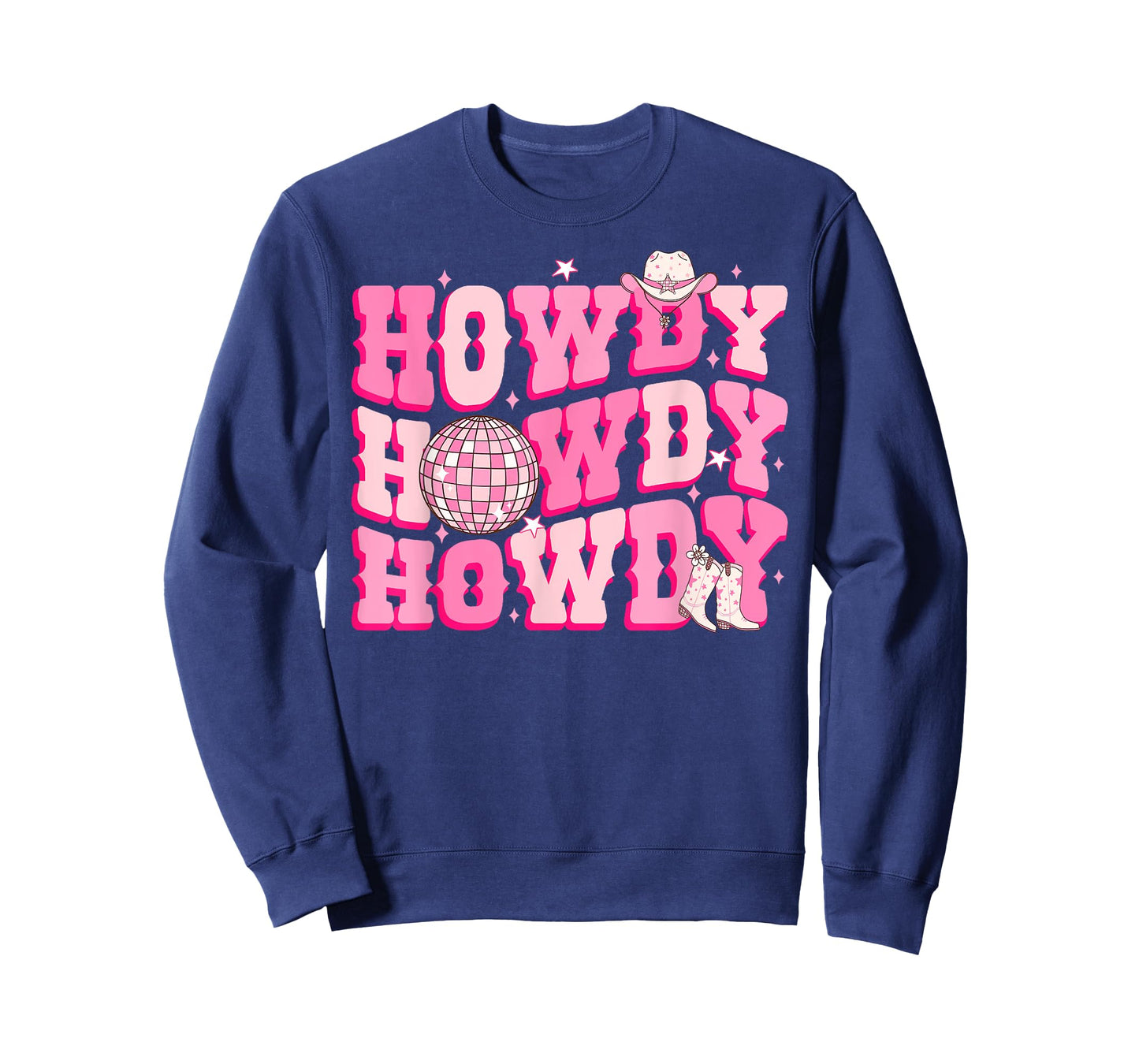 Howdy Southern Western Country Rodeo Pink Cowgirl Disco T-Shirt
