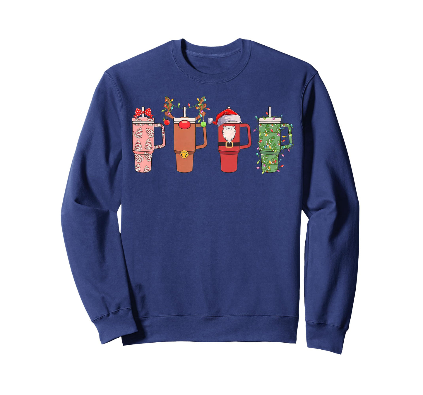 Santa Reindeer Stanley Tumbler Christmas Xmas Pajamas Funny T-Shirt