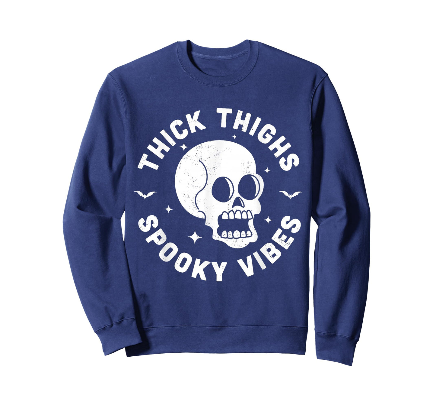 Thick Thighs Spooky Vibes Funny Halloween Skull Workout Gym T-Shirt