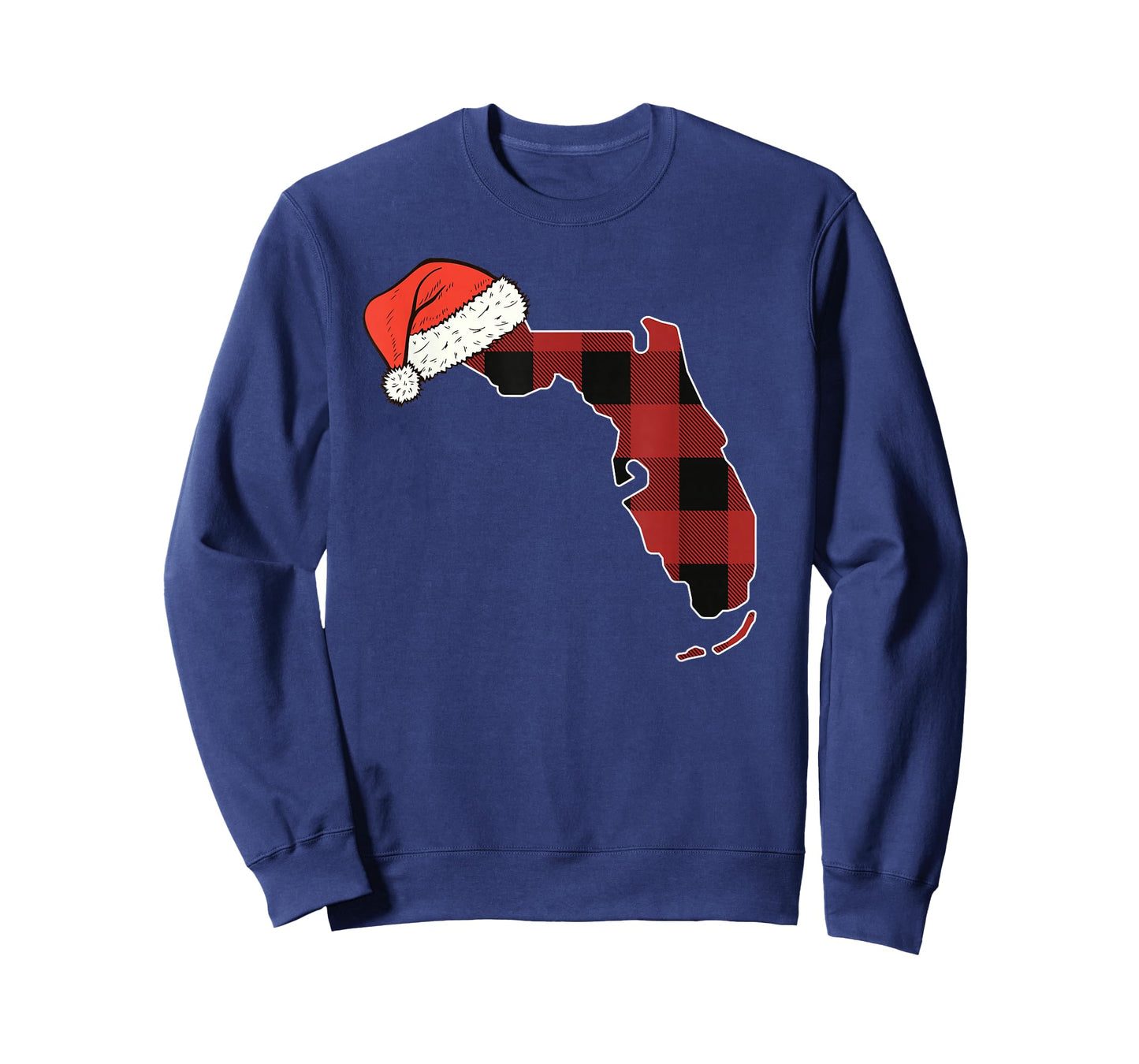 Florida Plaid Christmas Santa Hat Holiday Matching Design T-Shirt