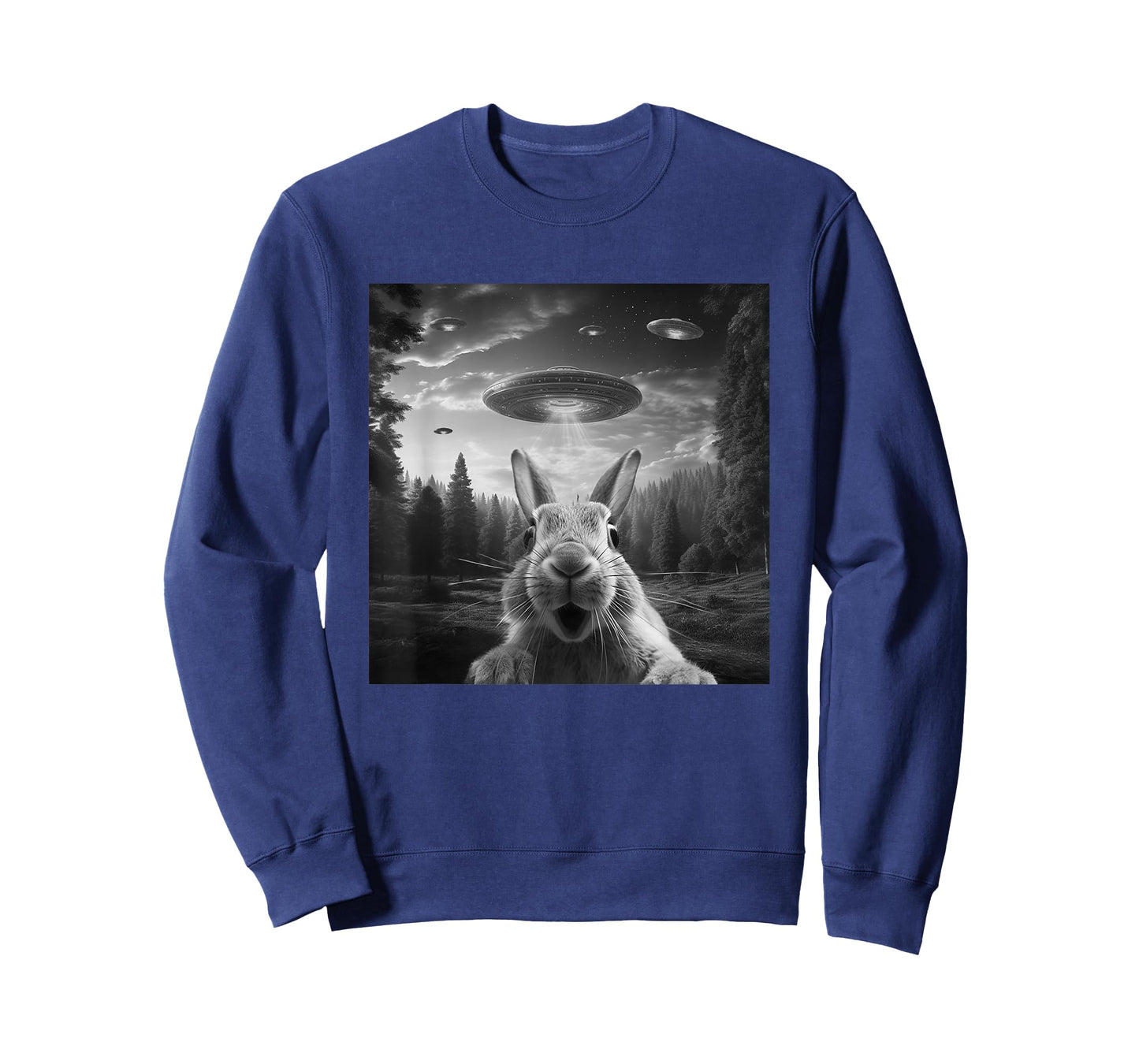 Alien UFO Selfie Bunny Spaceship Weirdcore Funny Rabbit T-Shirt