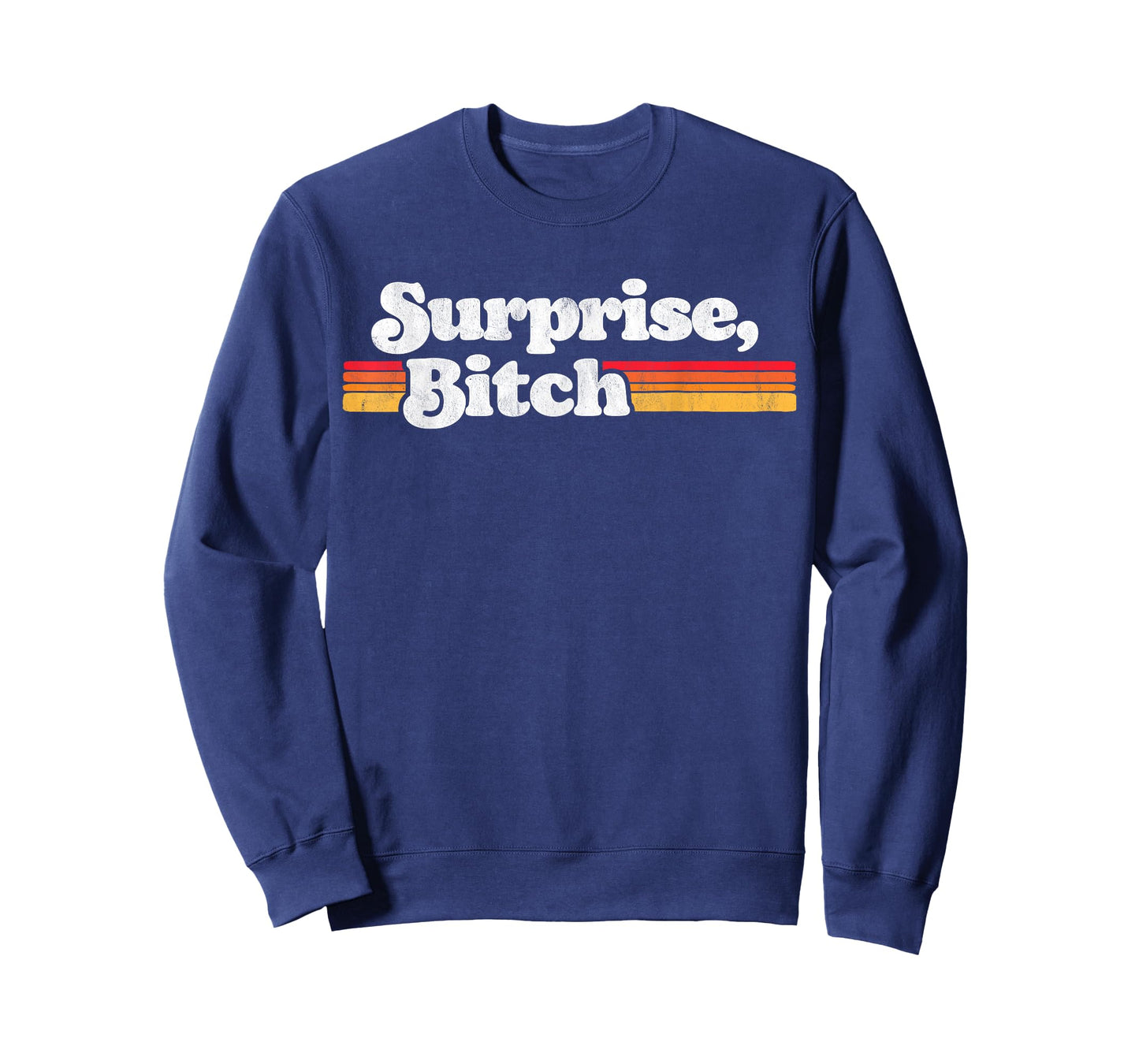 Surprise, B!tch Funny Distressed Party & Festival Retro Sun T-Shirt