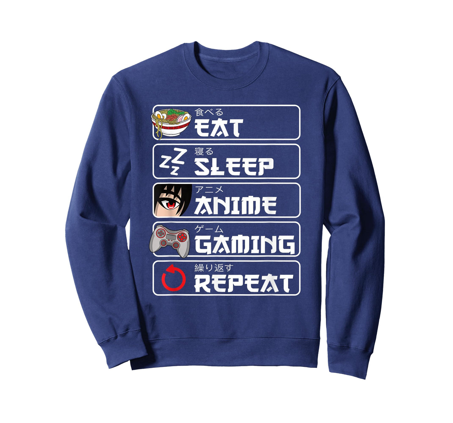 Eat Sleep Anime Gaming Repeat Anime Manga Otaku Men Boys T-Shirt