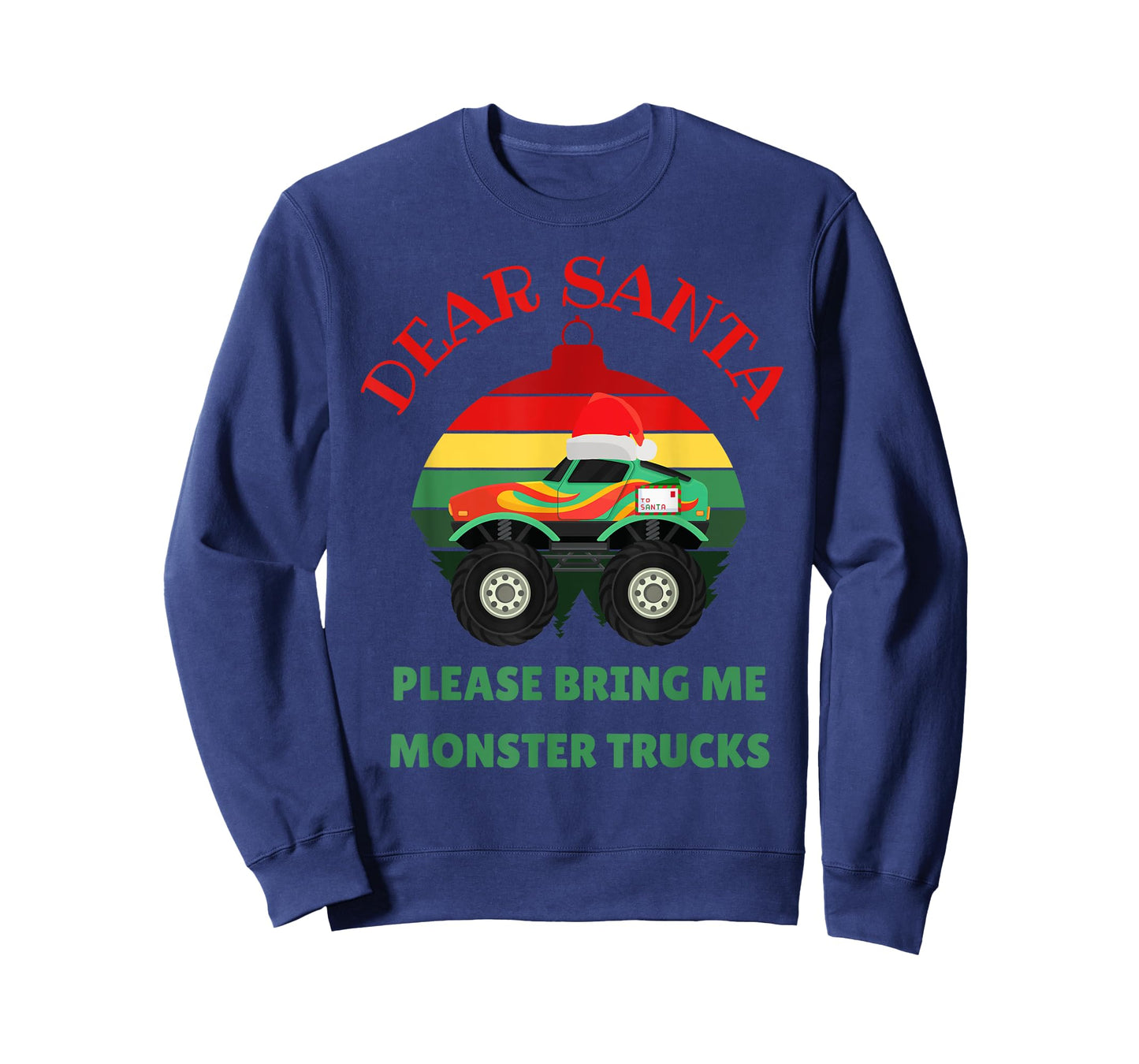 Loves Monster Trucks Christmas Pajama Kids Toddler Baby 5T T-Shirt