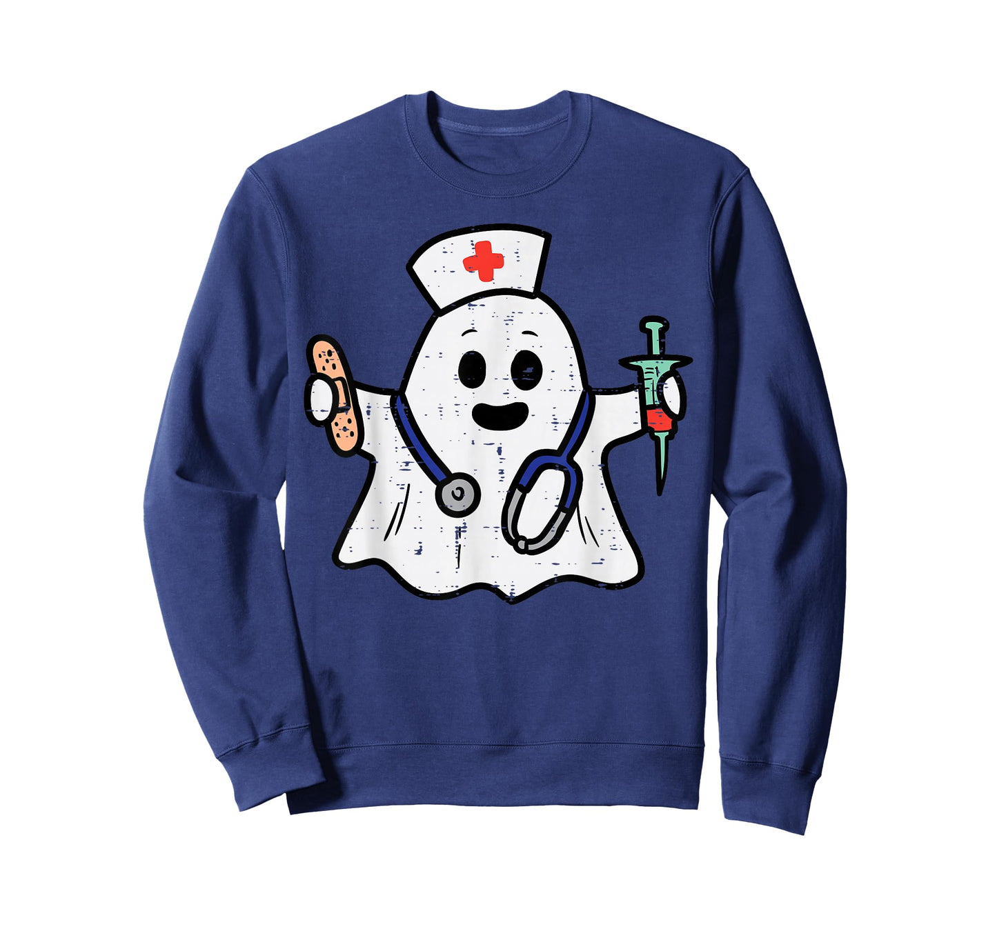Nurse Ghost Scrub Top Halloween Costume For Nurses Women RN T-Shirt