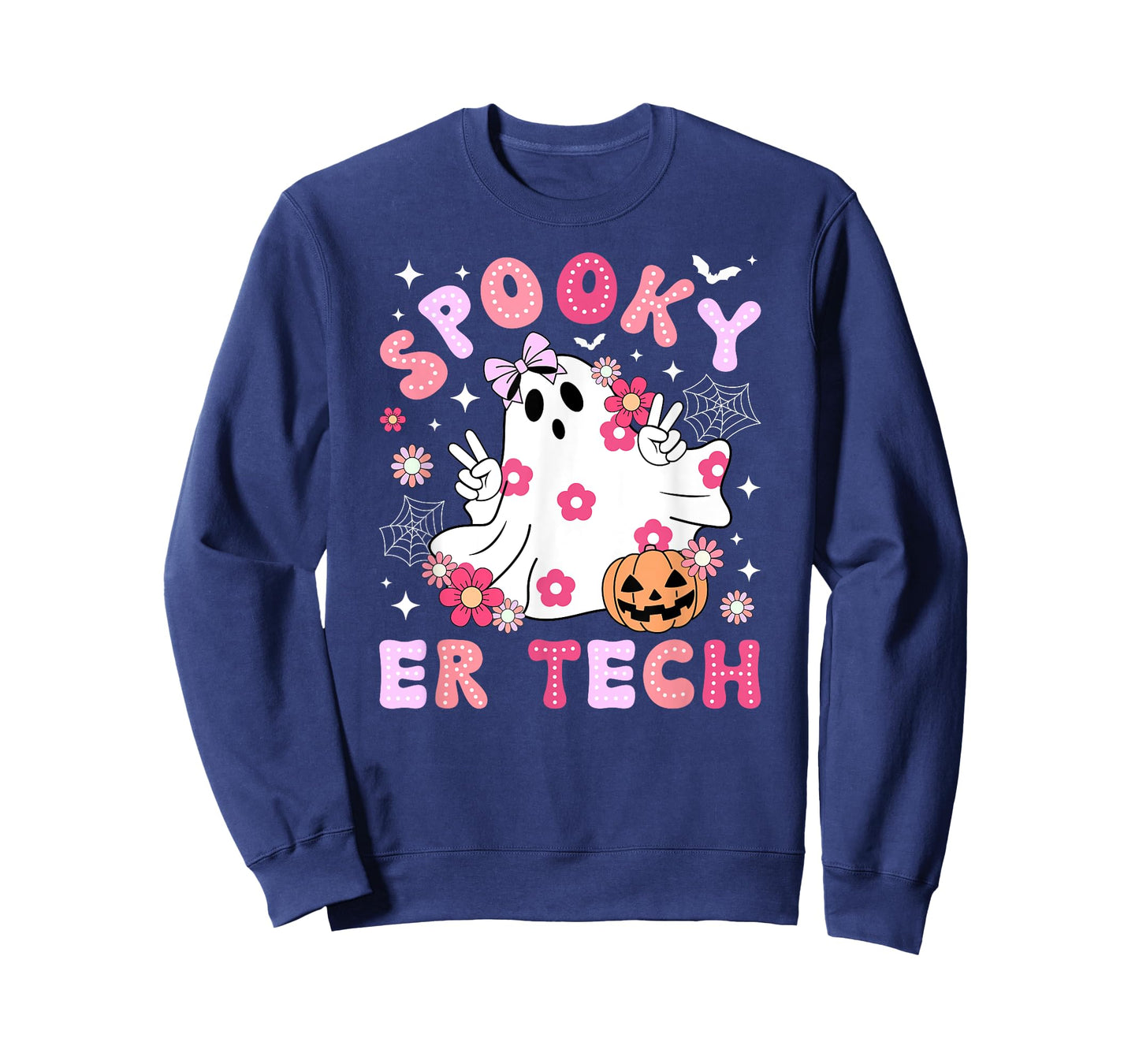 Spooky ER Tech Halloween Emergency Room Tech Groovy T-Shirt