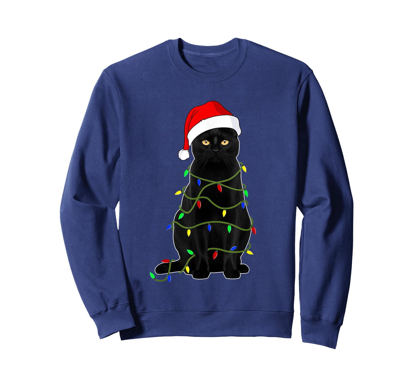 Black Cat Santa Christmas Family Matching Pajamas Xmas Men Women Kids T-Shirt