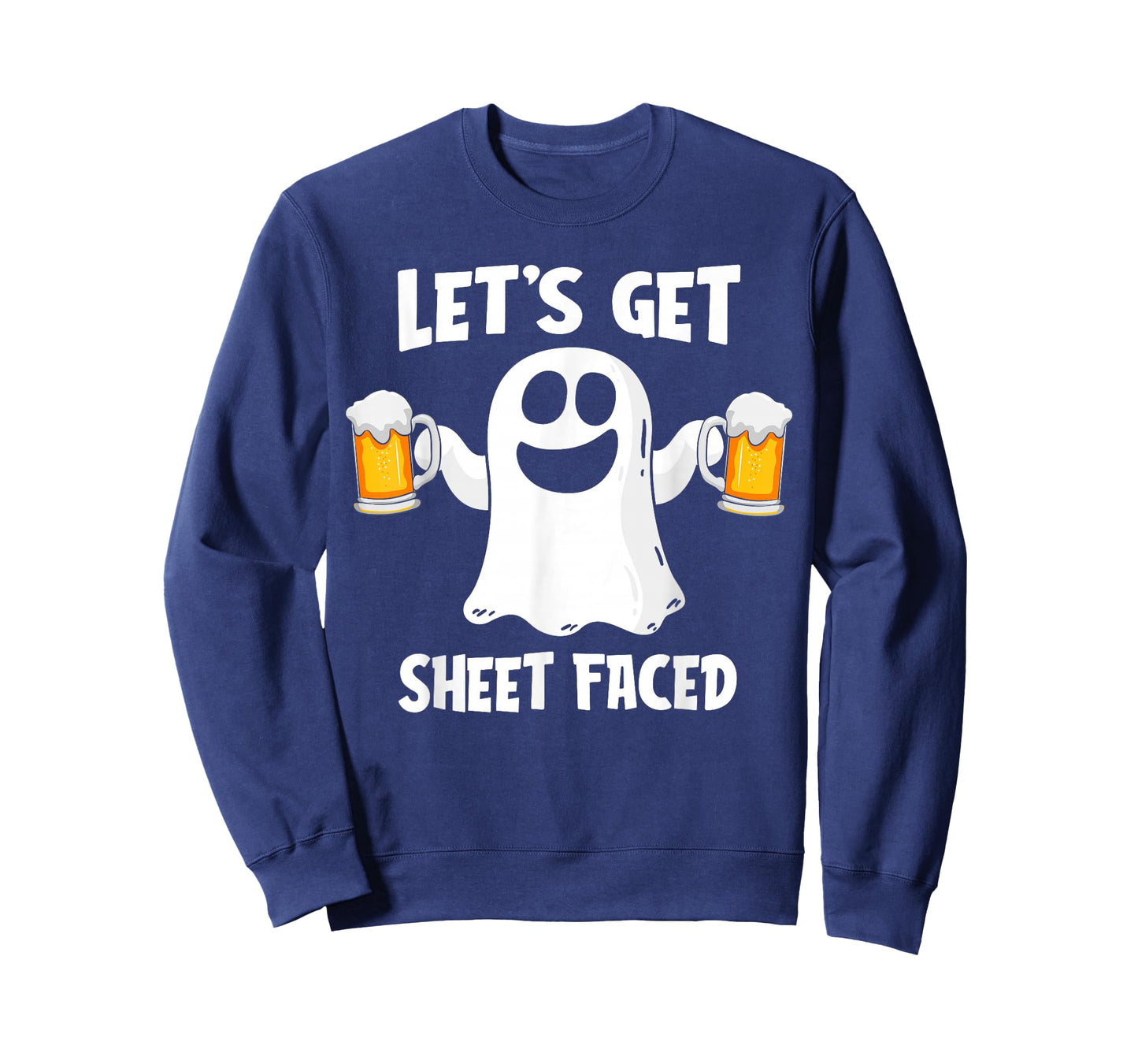 Let's Get Sheet Faced Funny Ghost Drinking Halloween Costume T-Shirt