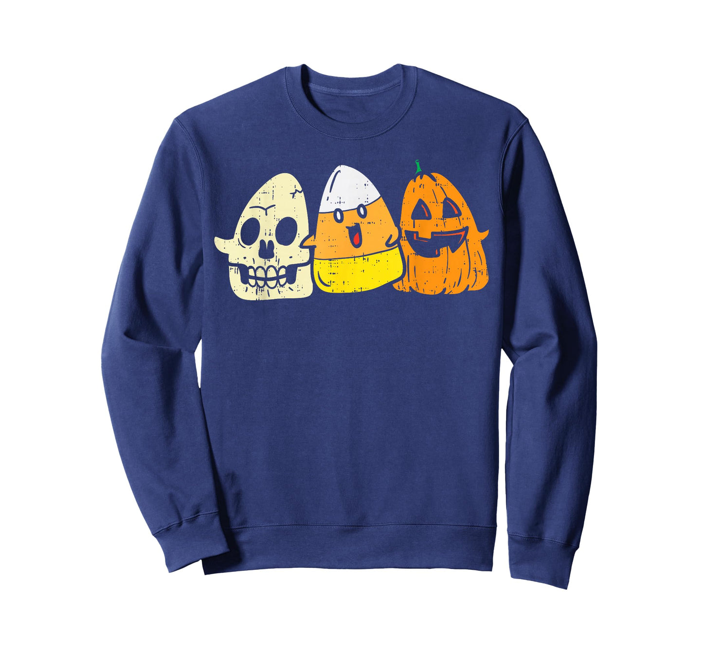 Candy Corn Skeleton Skull Pumpkin Fun Halloween Costume Kids T-Shirt