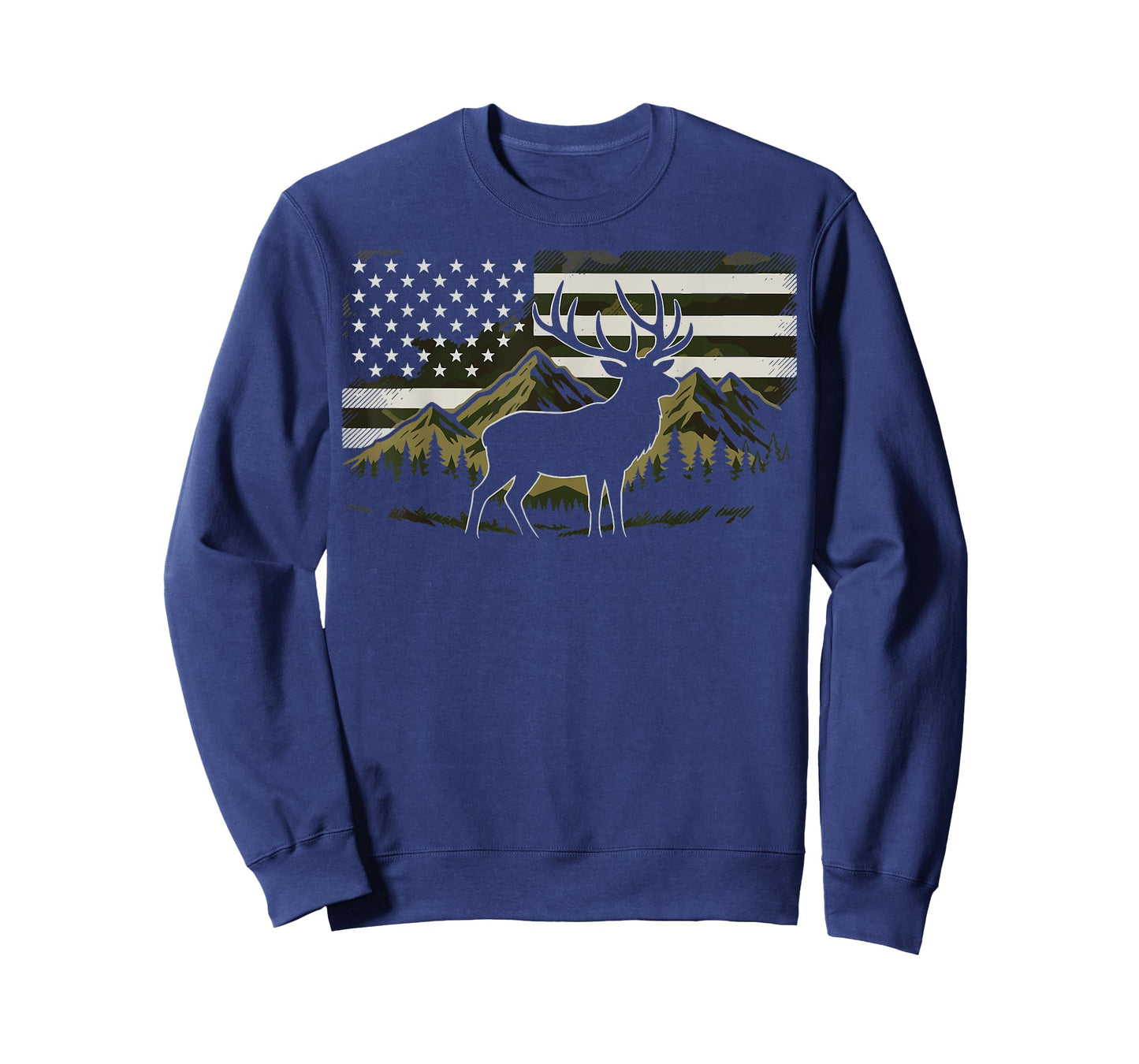 Hunting USA Flag Deer 4th Of July Hunter T-Shirt