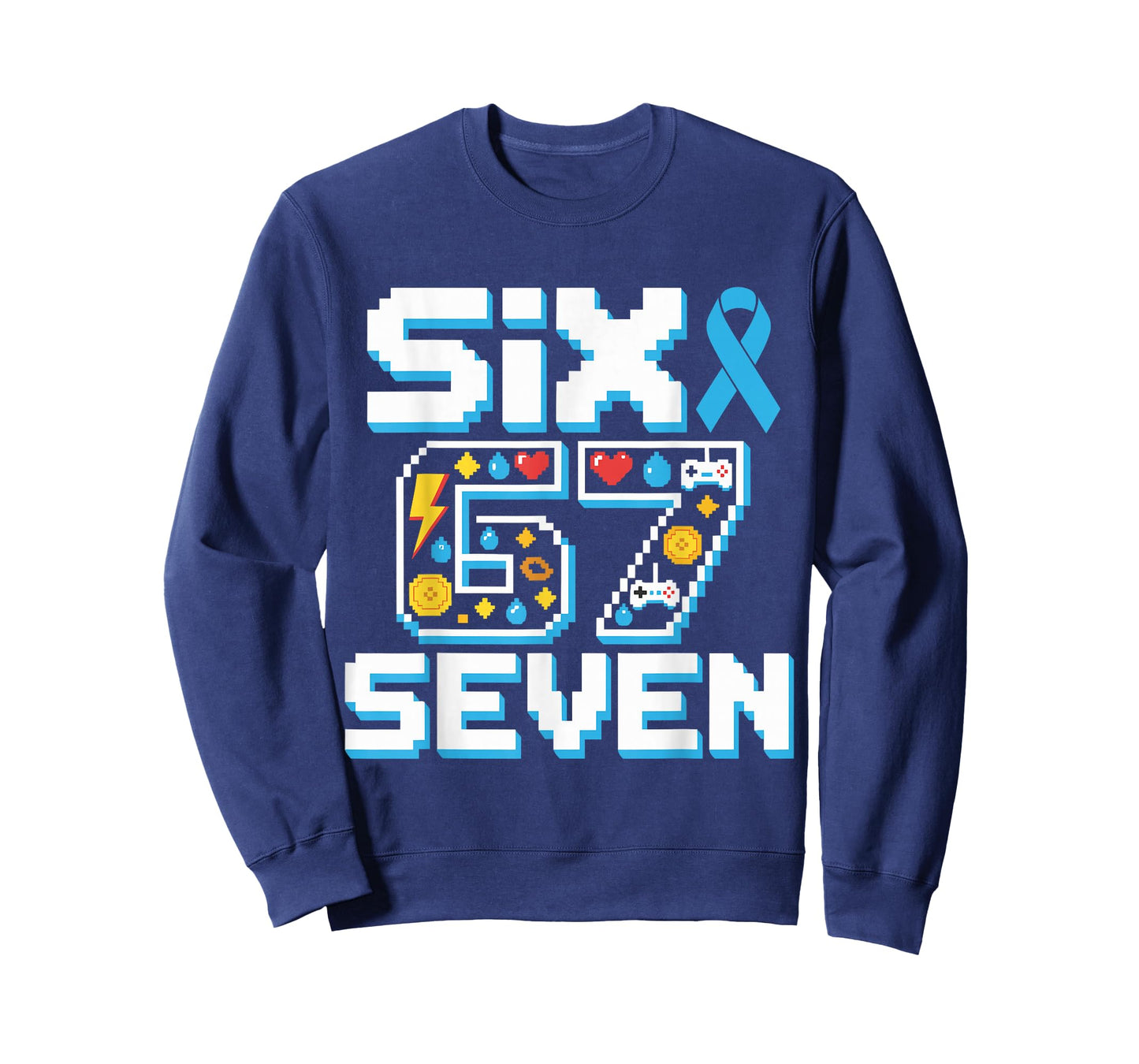 Six Seven Gamer Diabetes Awareness T1D Warrior Retro Pixel T-Shirt