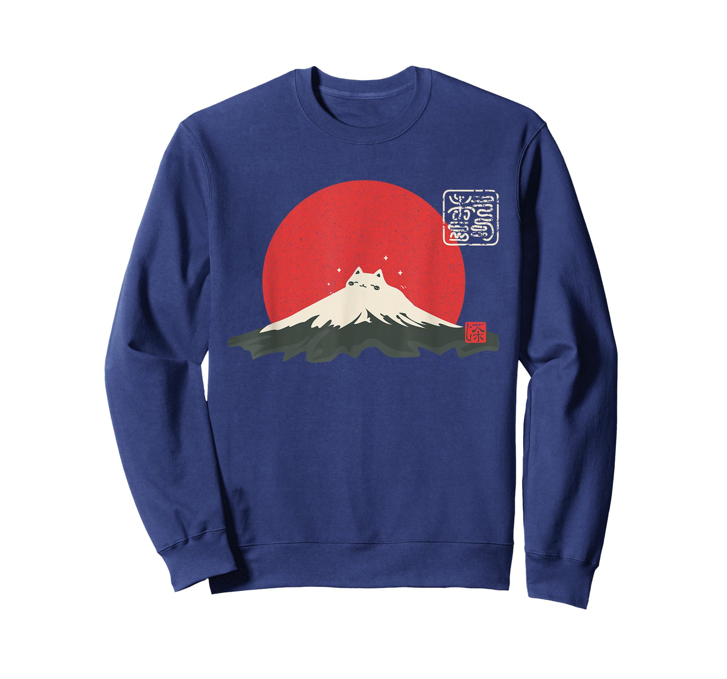 Vintage Japanese Cat Kawaii Anime Mountain Fuji T-Shirt
