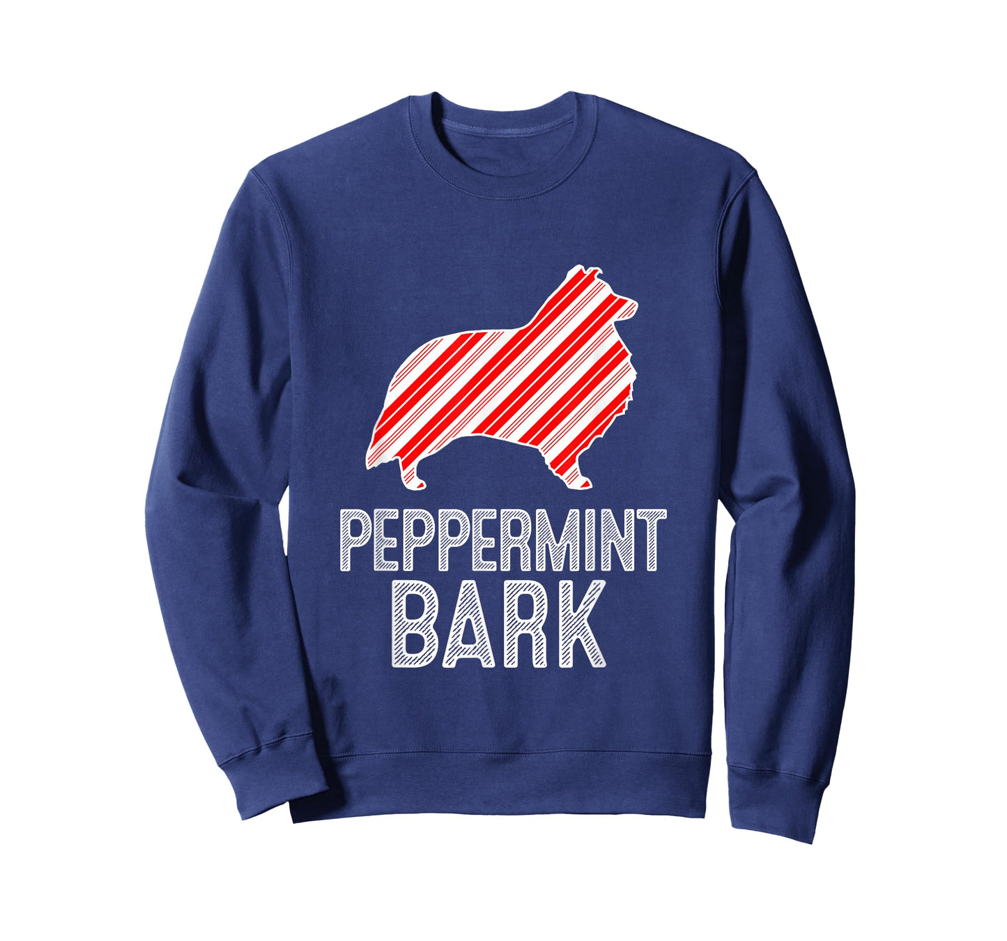 Sheltie Shetland Sheepdog Peppermint Bark Christmas Dog T-Shirt