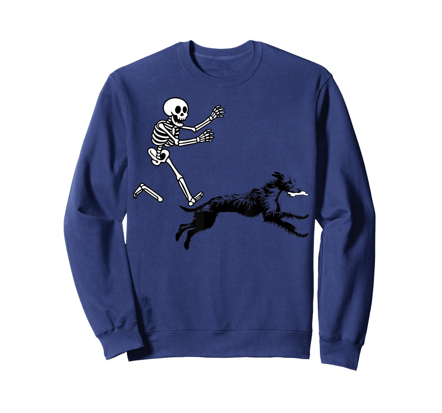 Funny Irish Wolfhound Running Skeleton Halloween T-Shirt