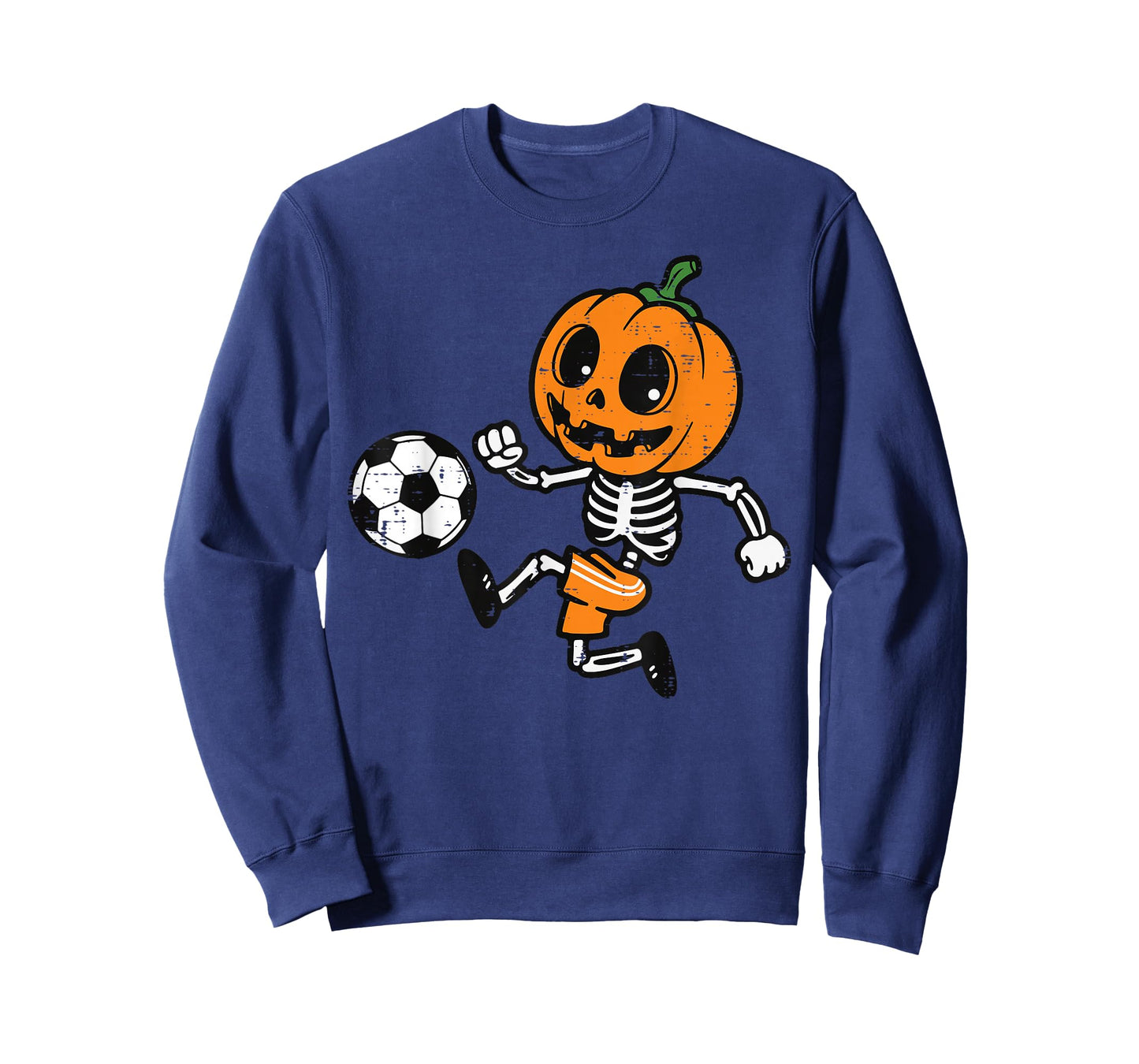 Halloween Pumpkin Skeleton Soccer Football Costume Boys Kids T-Shirt