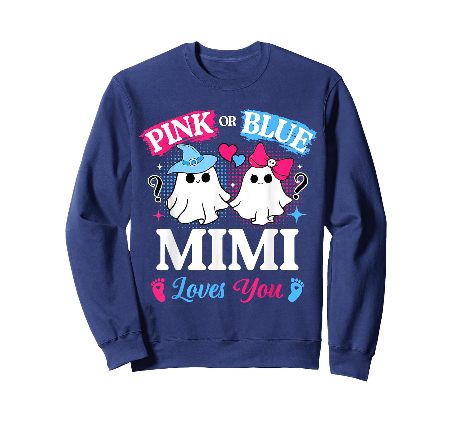 Pink or Blue Mimi Loves You Gender Reveal Halloween T-Shirt