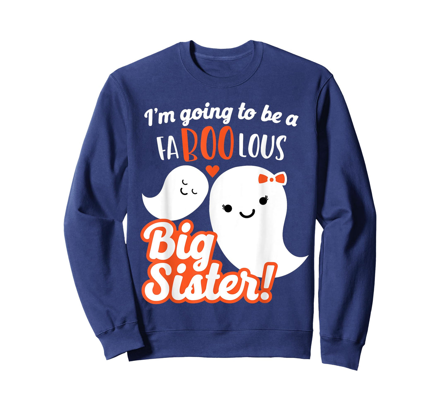 Big Sister Pregnancy Announcement Cute Ghost Girls Halloween T-Shirt
