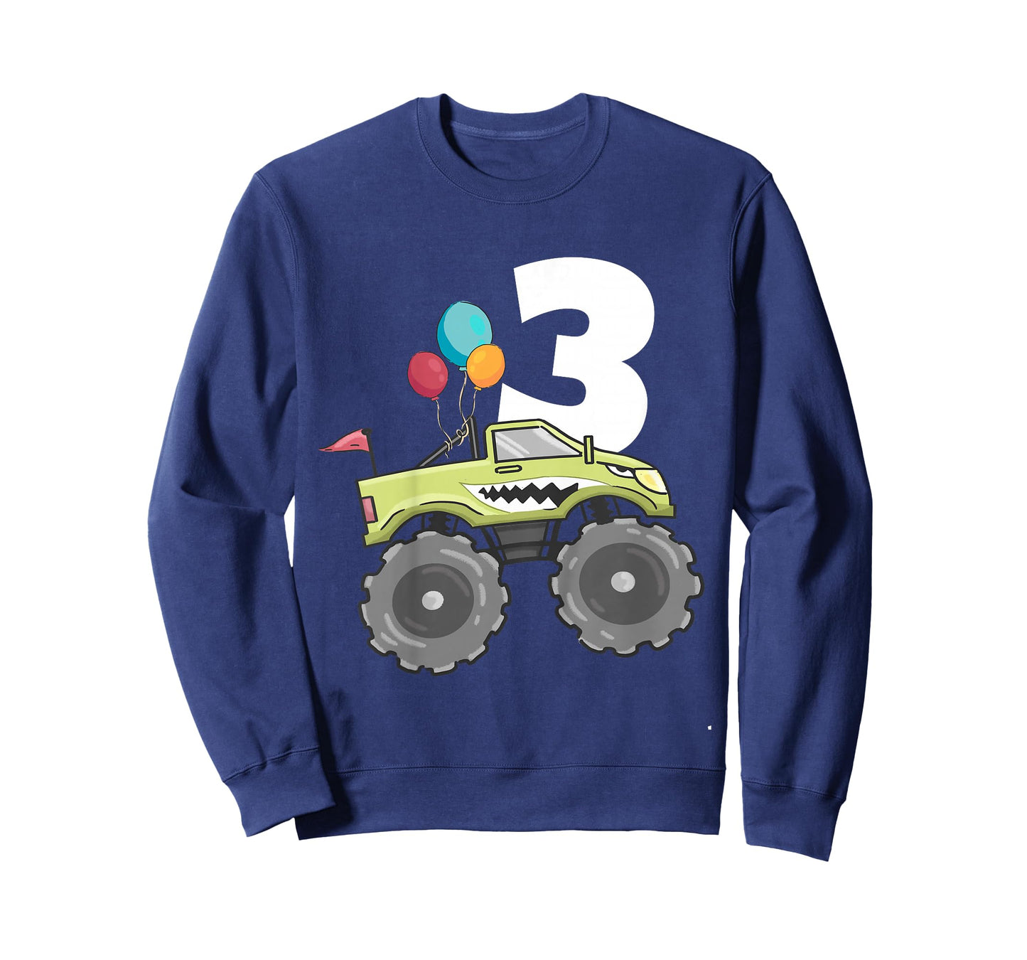 Kids Monster Truck Shark 3rd Birthday Boy 3 Three Year Old T-Shirt