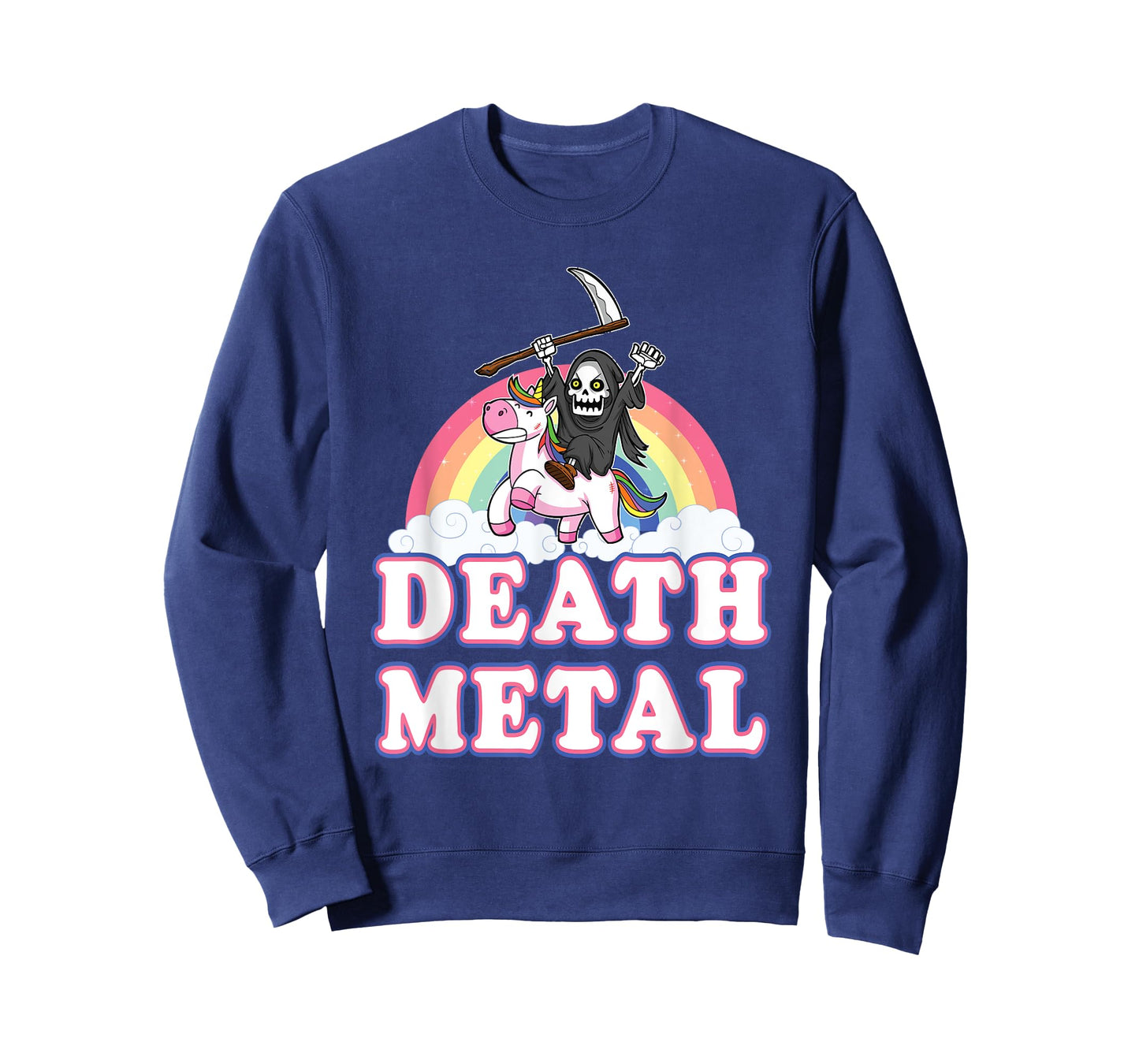 Death Metal T-Shirt Funny Rainbow Grim Reaper Unicorn Shirt T-Shirt
