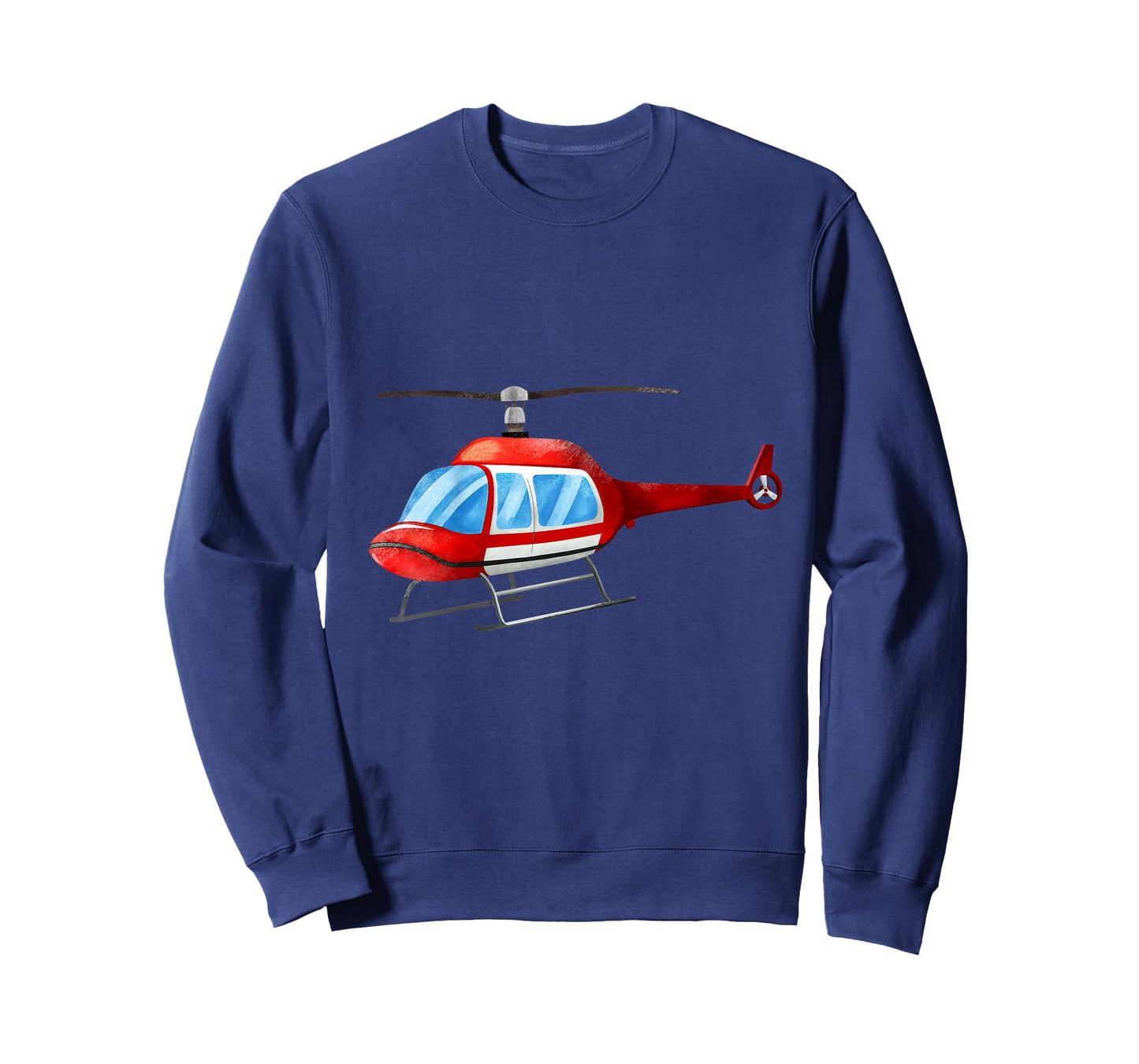 Kids Watercolor Red Helicopter Plane Construction T-Shirt