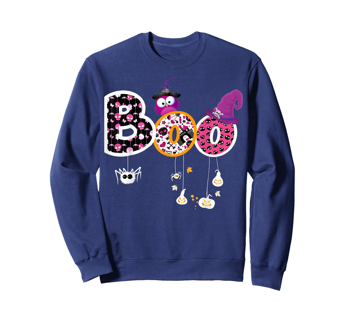 Boo Halloween Costume Spiders, Ghosts, Pumkin & Witch Hat T-Shirt
