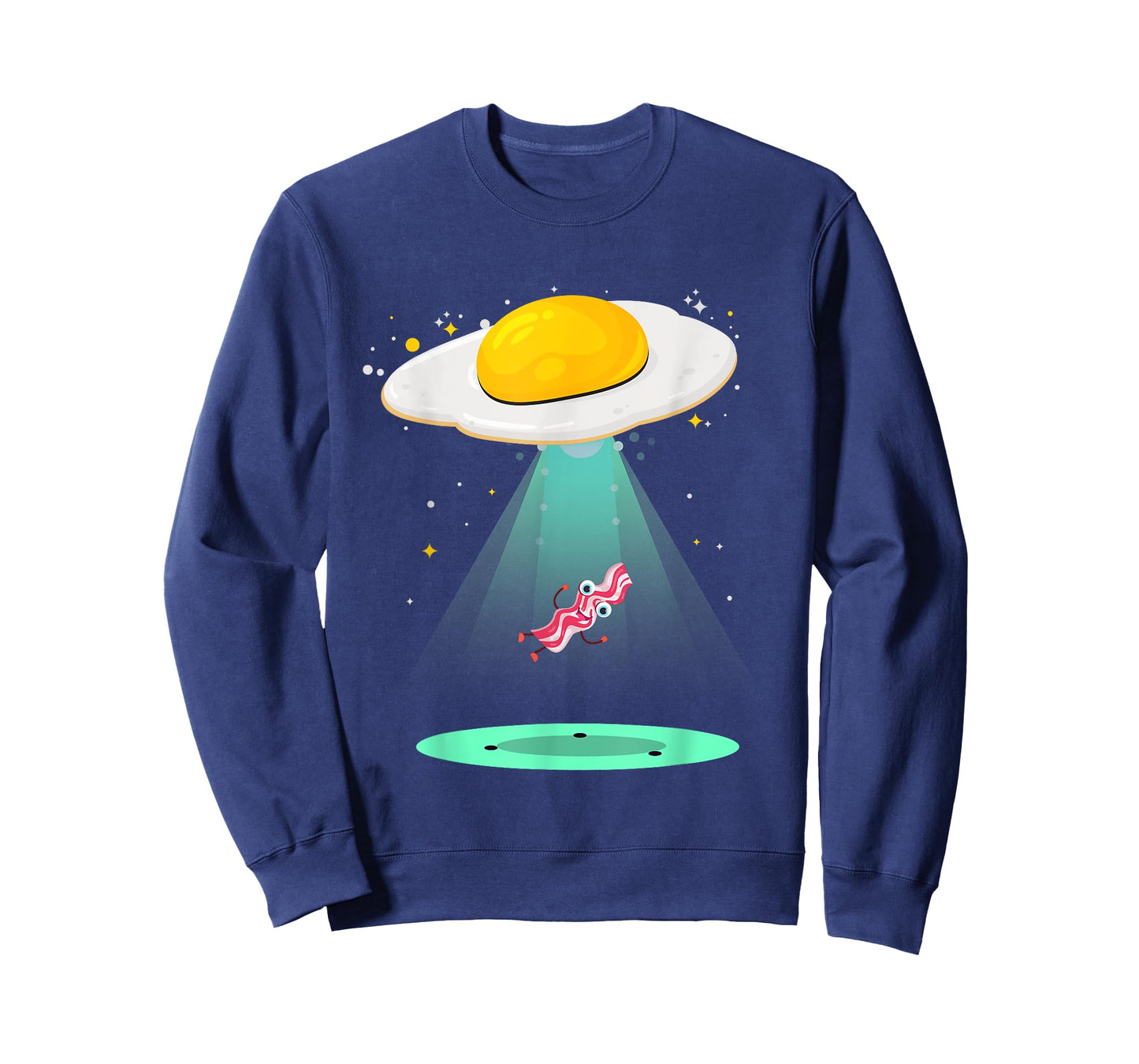 Funny Sunnyside Up Egg UFO Abduction Breakfast Bacon Lover T-Shirt