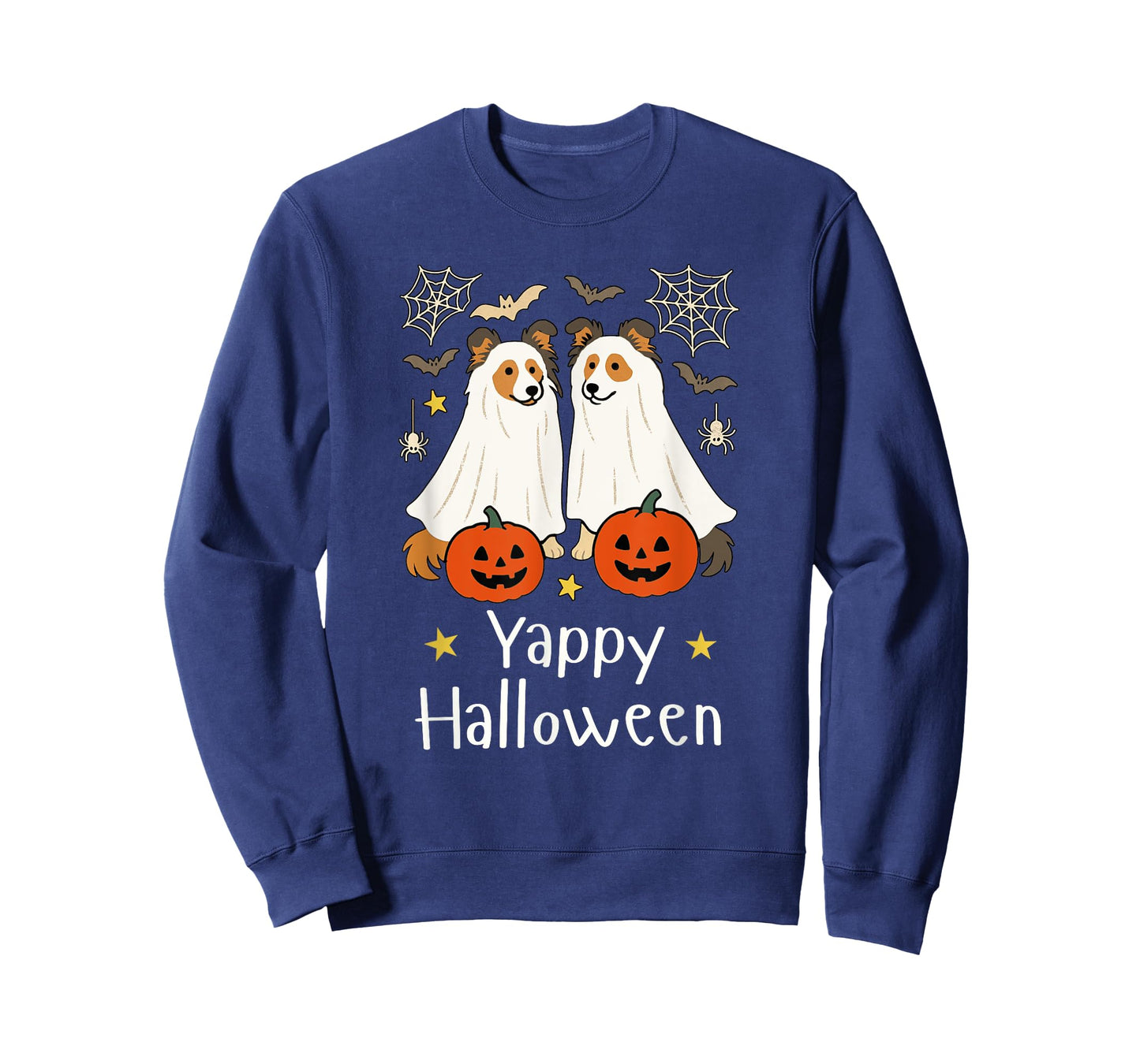 Cute Sheltie Ghosts Spooky Season Yappy Sheltie Halloween T-Shirt