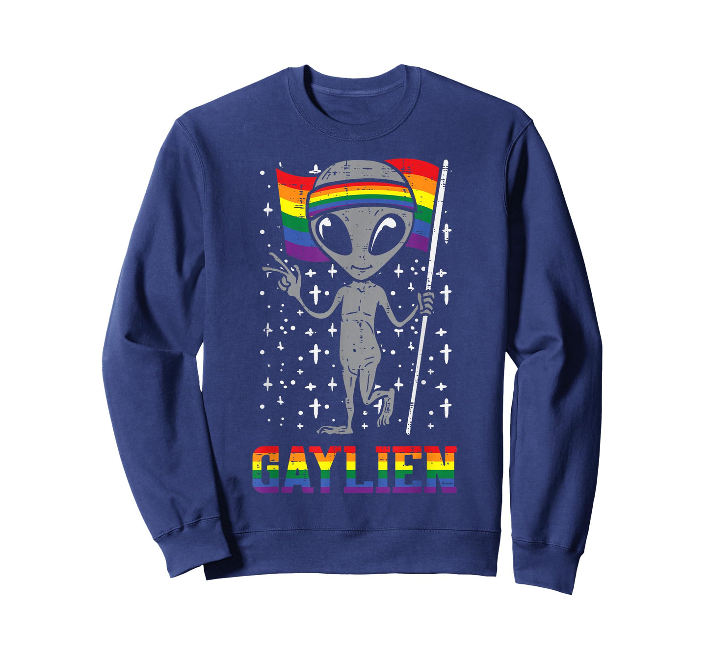 Gaylien Rainbow Flag Gay Alien Funny ET Space LGBTQ Pride T-Shirt