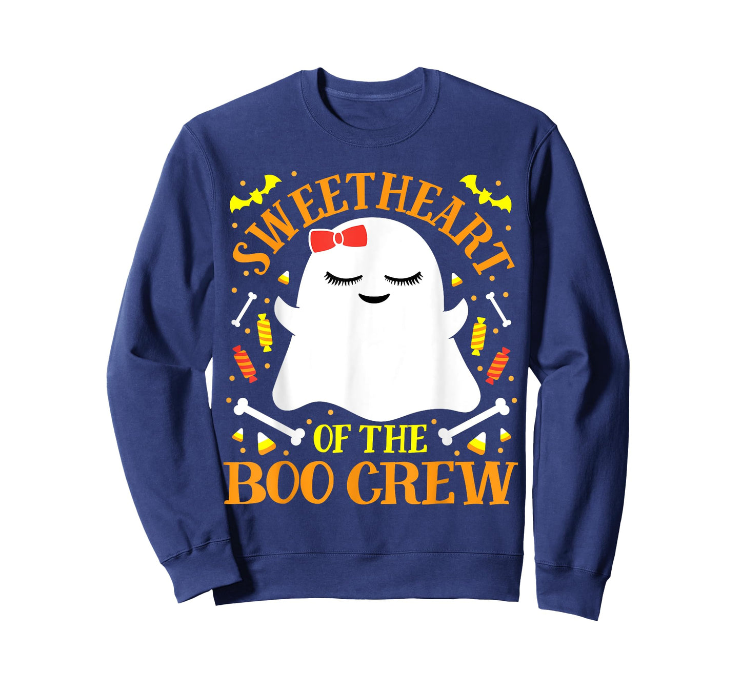Sweetheart Boo Crew Ghost Matching Cute Girls Halloween T-Shirt