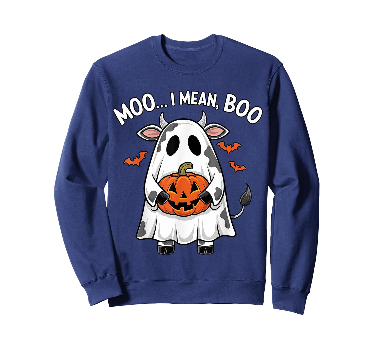 Ghost Cow Moo I Mean Boo Halloween Funny Highlands Cow Lover T-Shirt