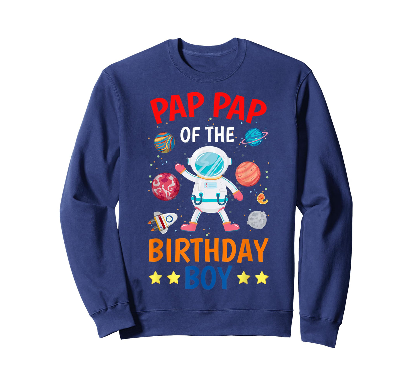 Pap Pap Of The Birthday Boy Space Planet Theme Bday Party T-Shirt