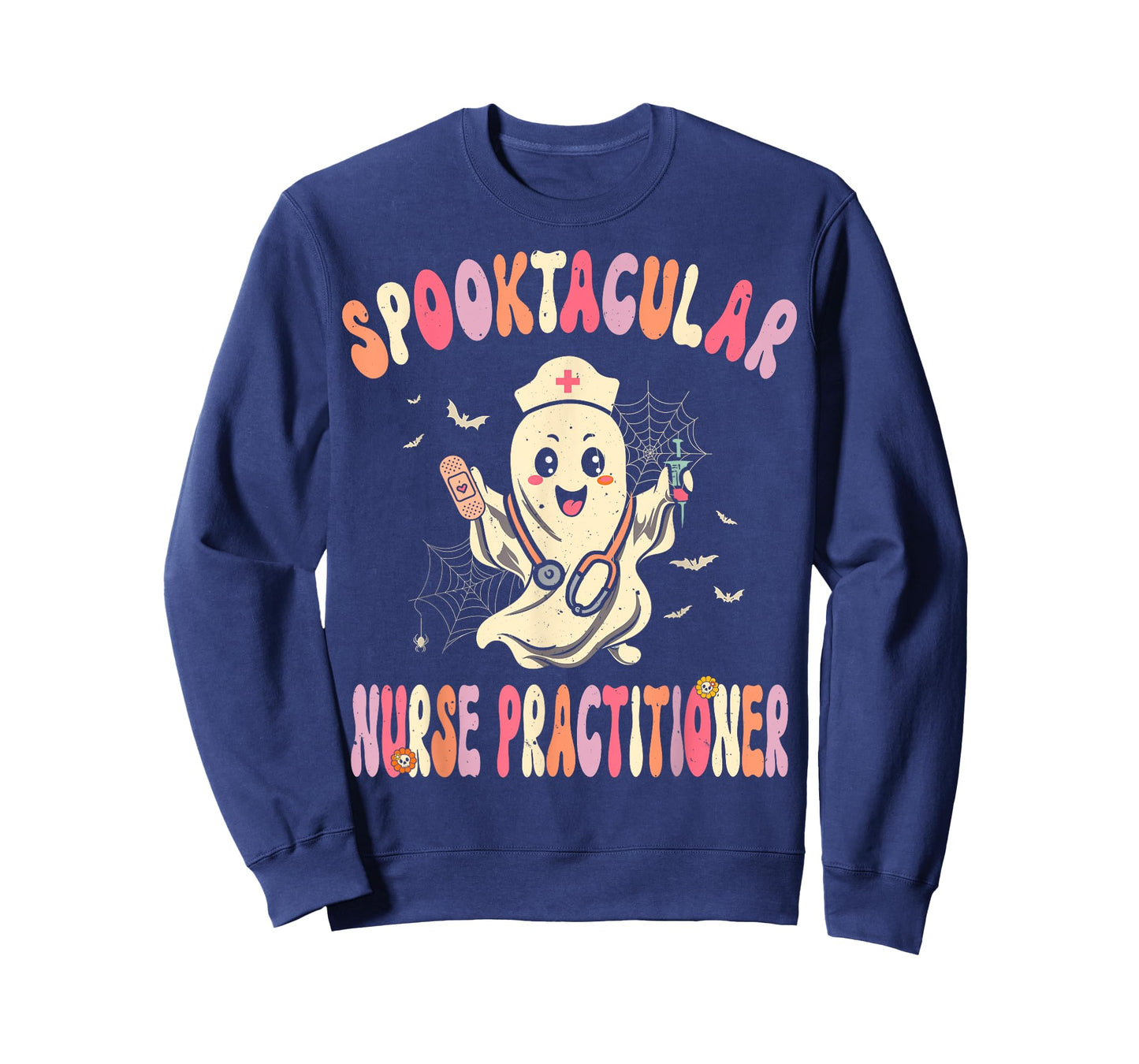 Spooktacular Nurse Practitioner Retro Halloween Ghost Nurse T-Shirt