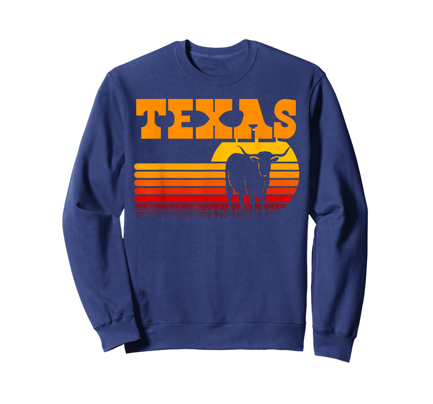 Texas Longhorn Shirts for Men Vintage Retro Sunset Texas T-Shirt