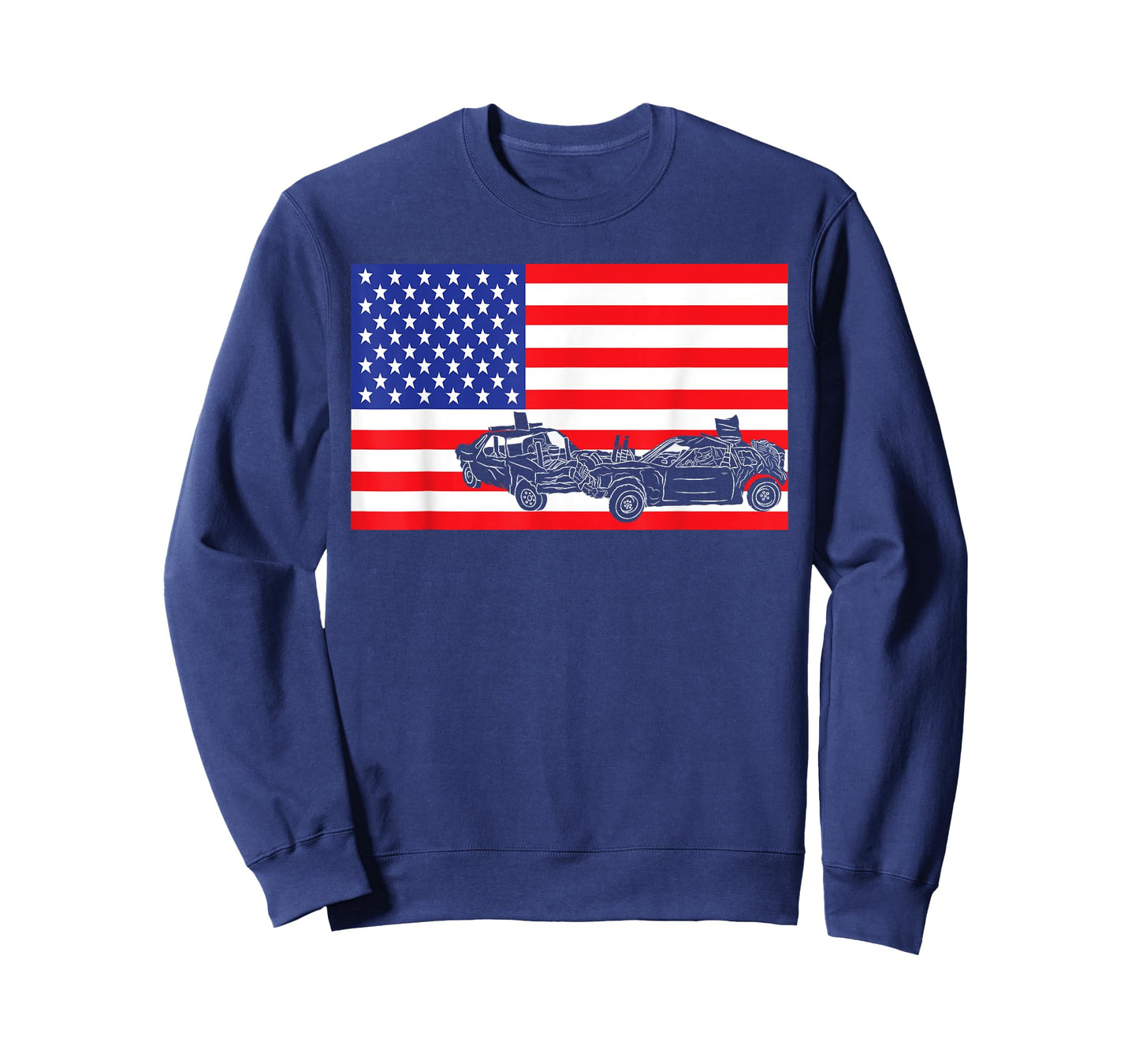 Demolition Derby USA American Flag Car Racer 4th Of July T-Shirt for Women Kids Men